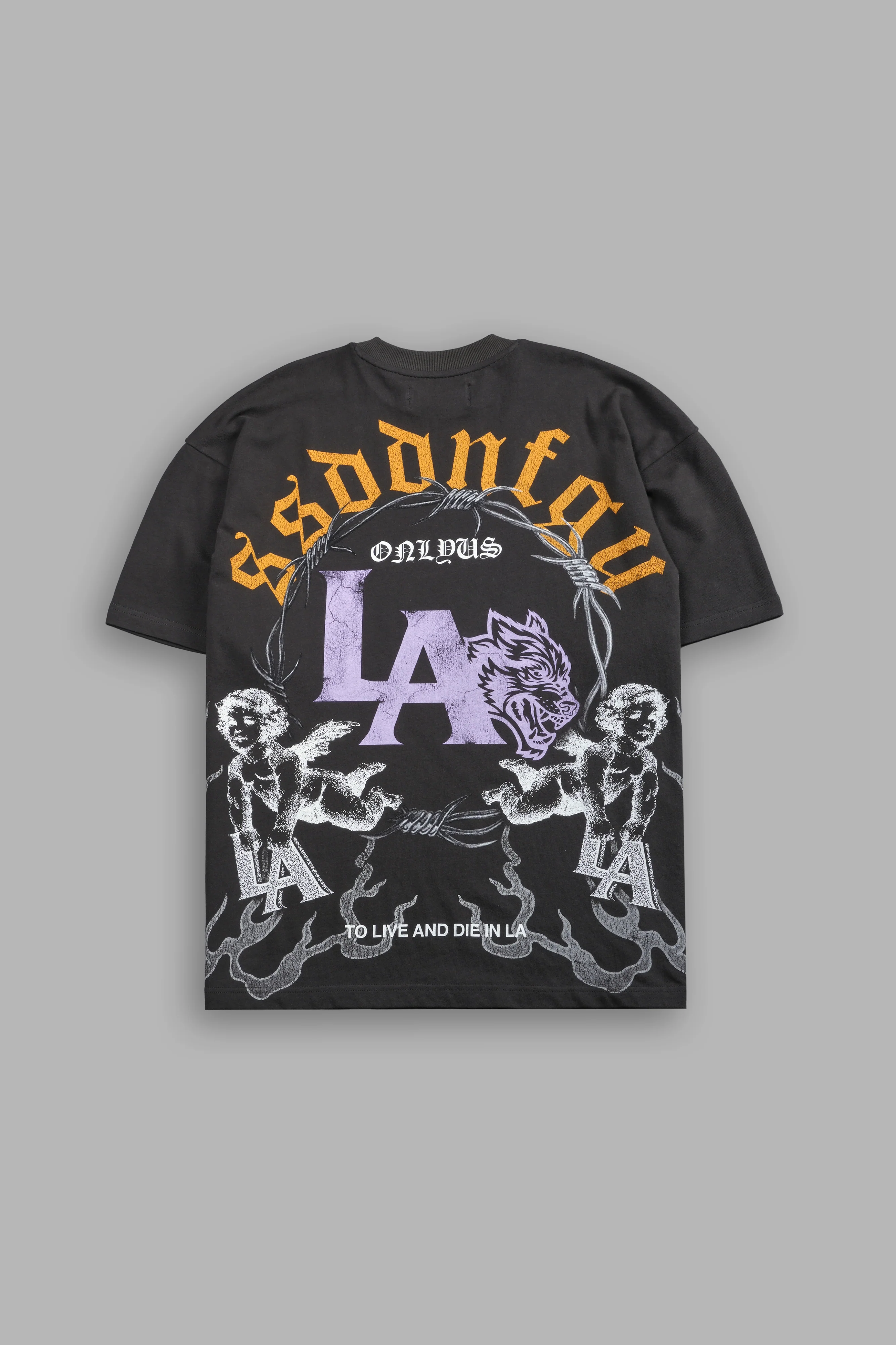 La Heritage Premium Oversized Tee in Wolf Gray - Image 3