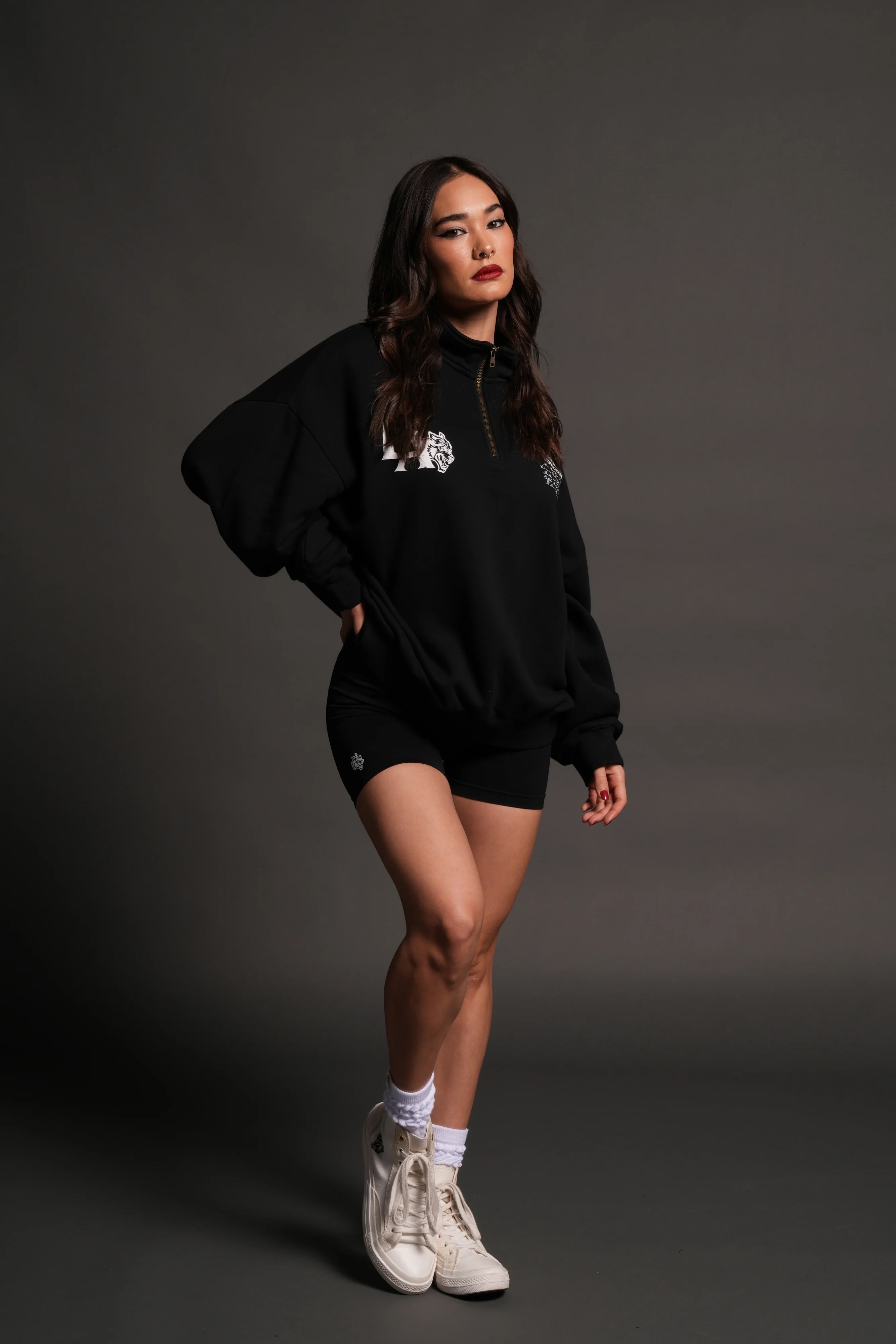 La Wolves V2 Duke 1/4 Zip Mock Neck in Black - Image 10