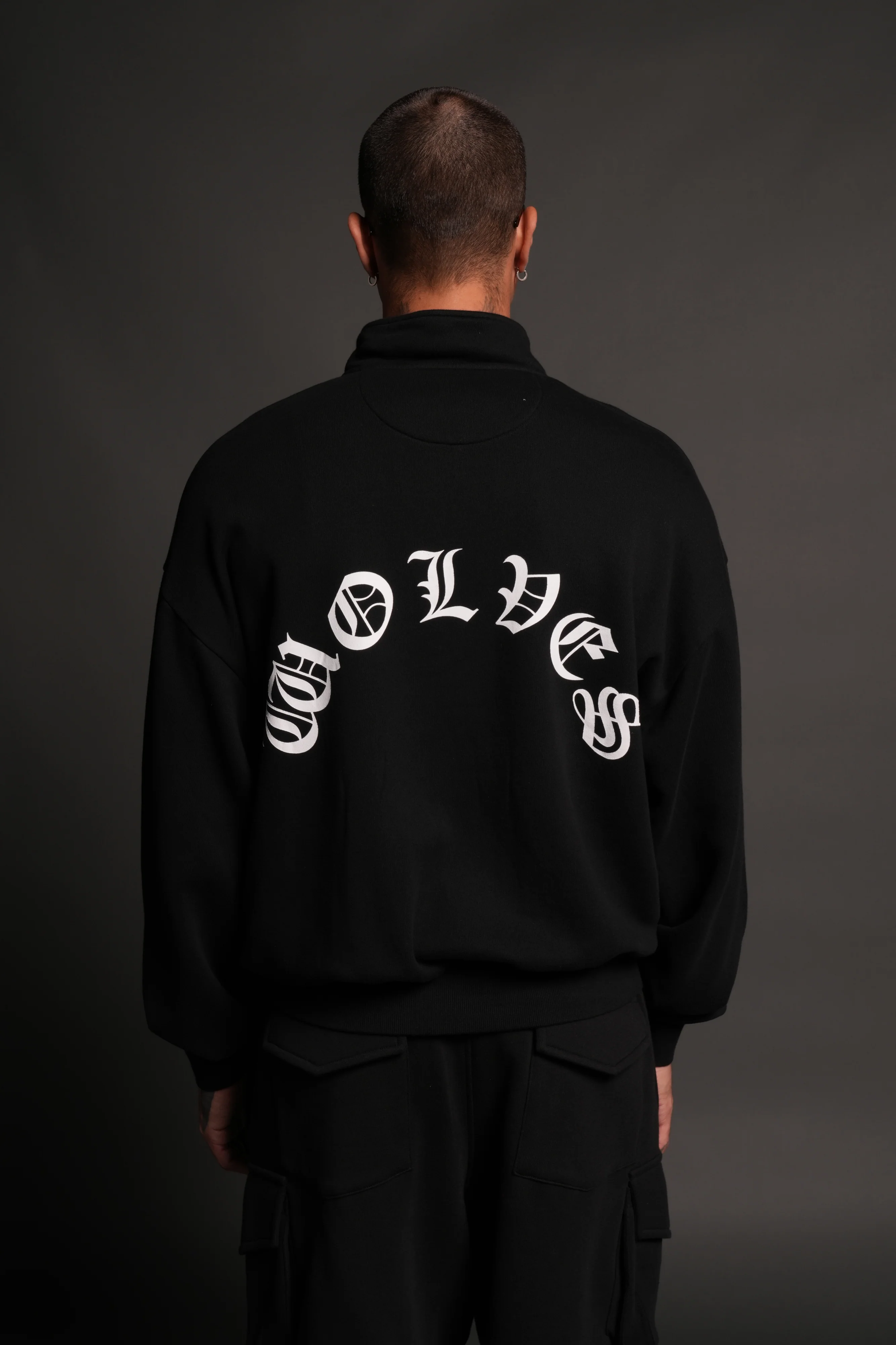 La Wolves V2 Duke 1/4 Zip Mock Neck in Black - Image 2