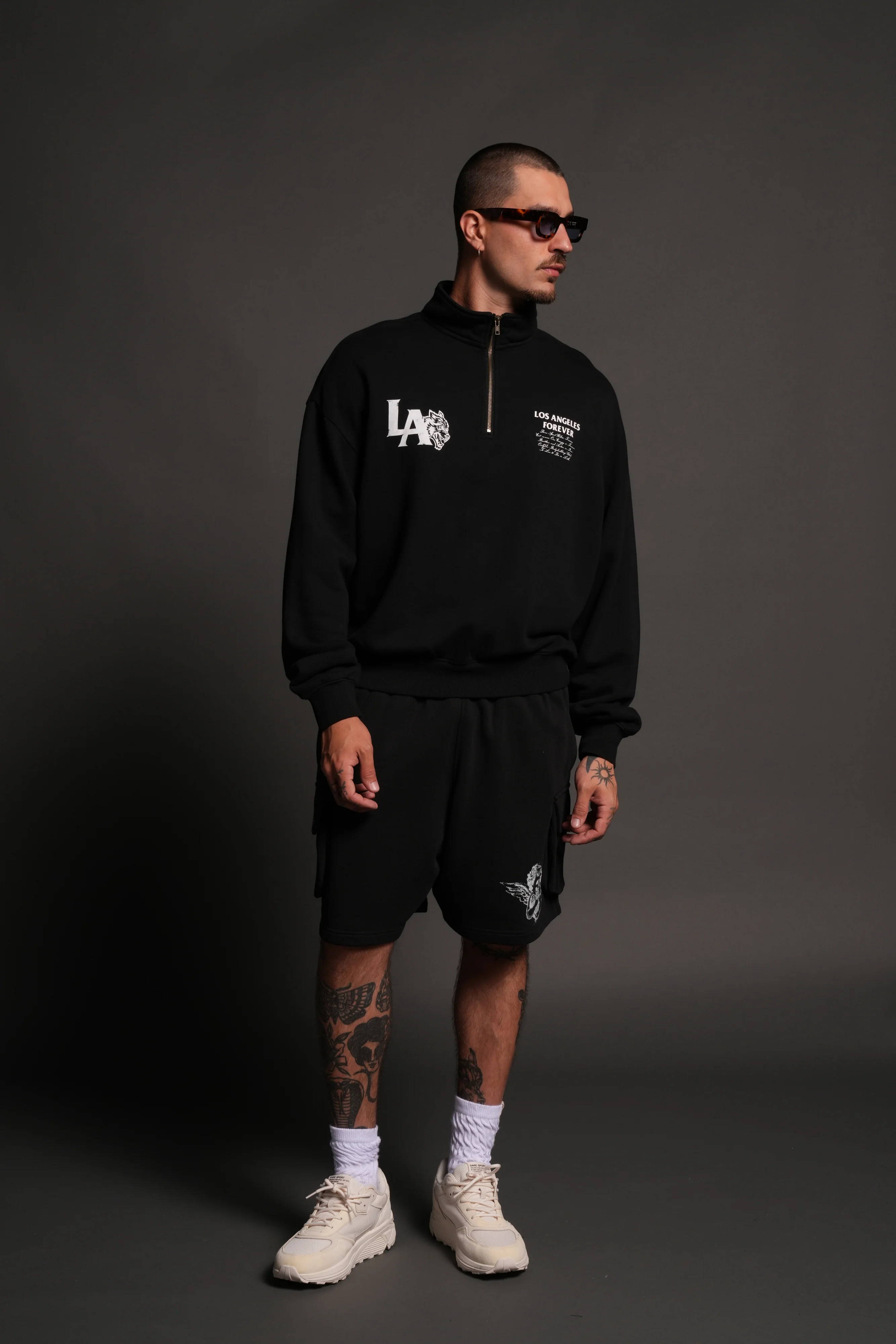 La Wolves V2 Duke 1/4 Zip Mock Neck in Black - Image 5