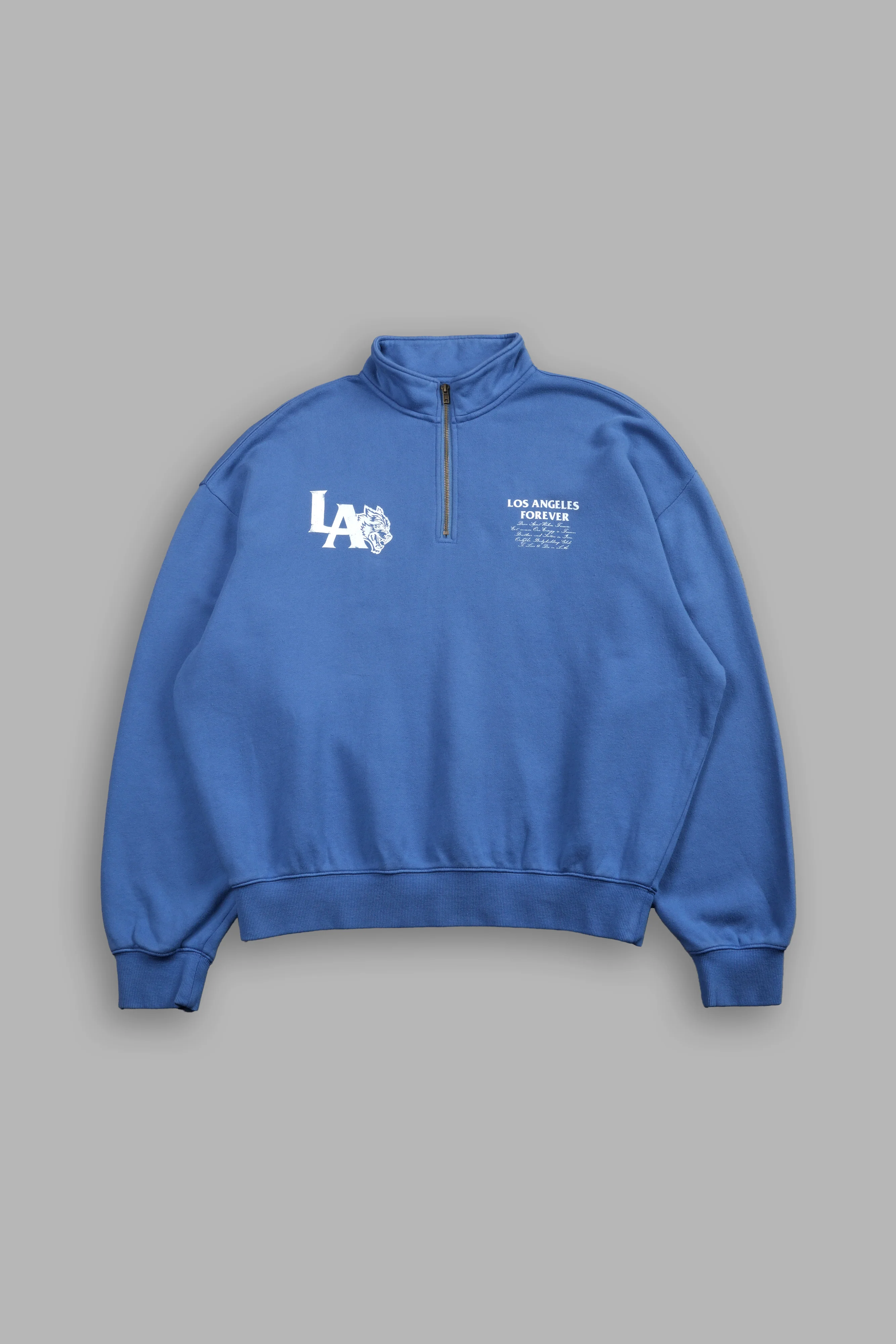 La Wolves V2 Duke 1/4 Zip Mock Neck in La Blue