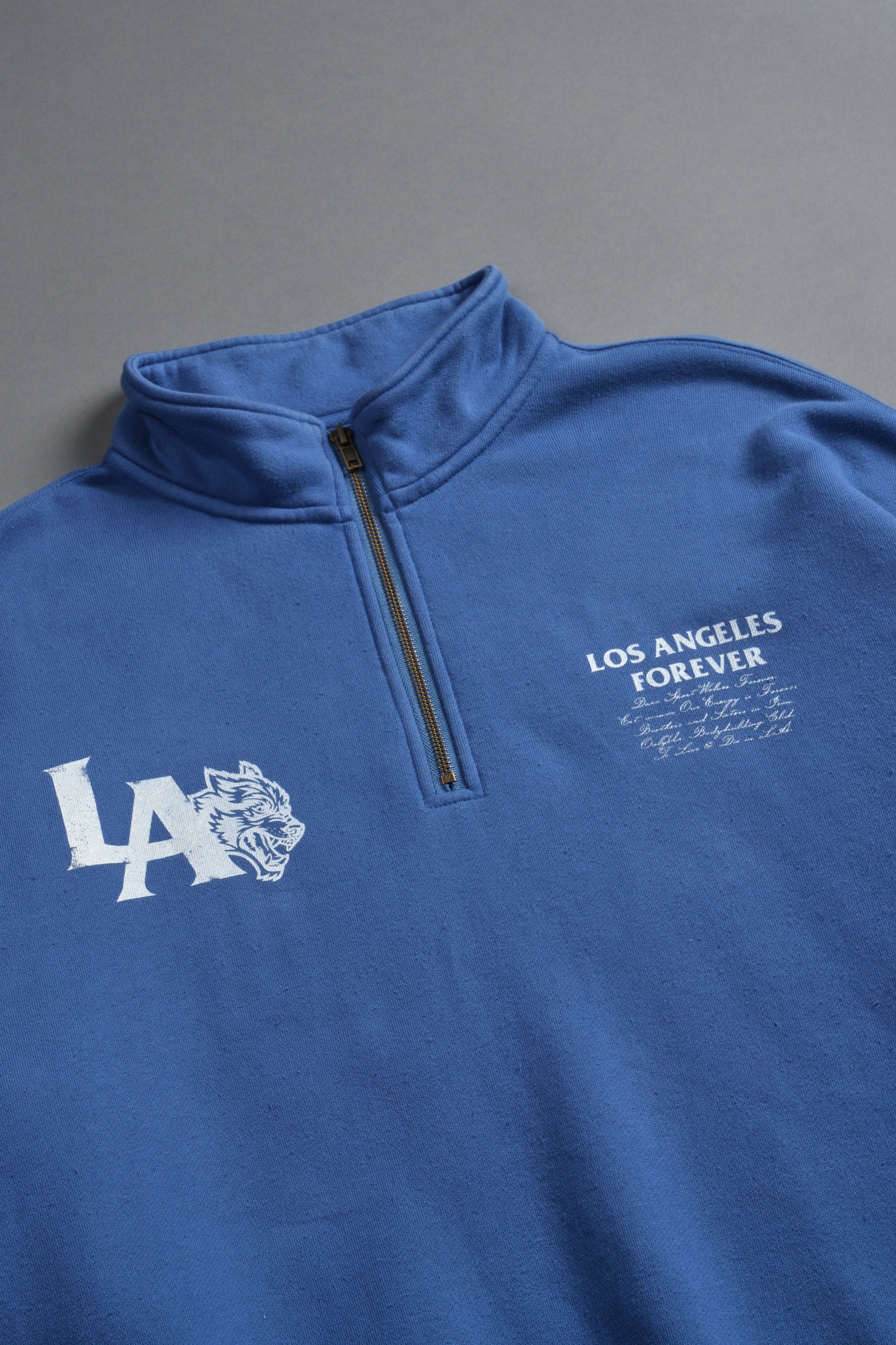 La Wolves V2 Duke 1/4 Zip Mock Neck in La Blue - Image 10
