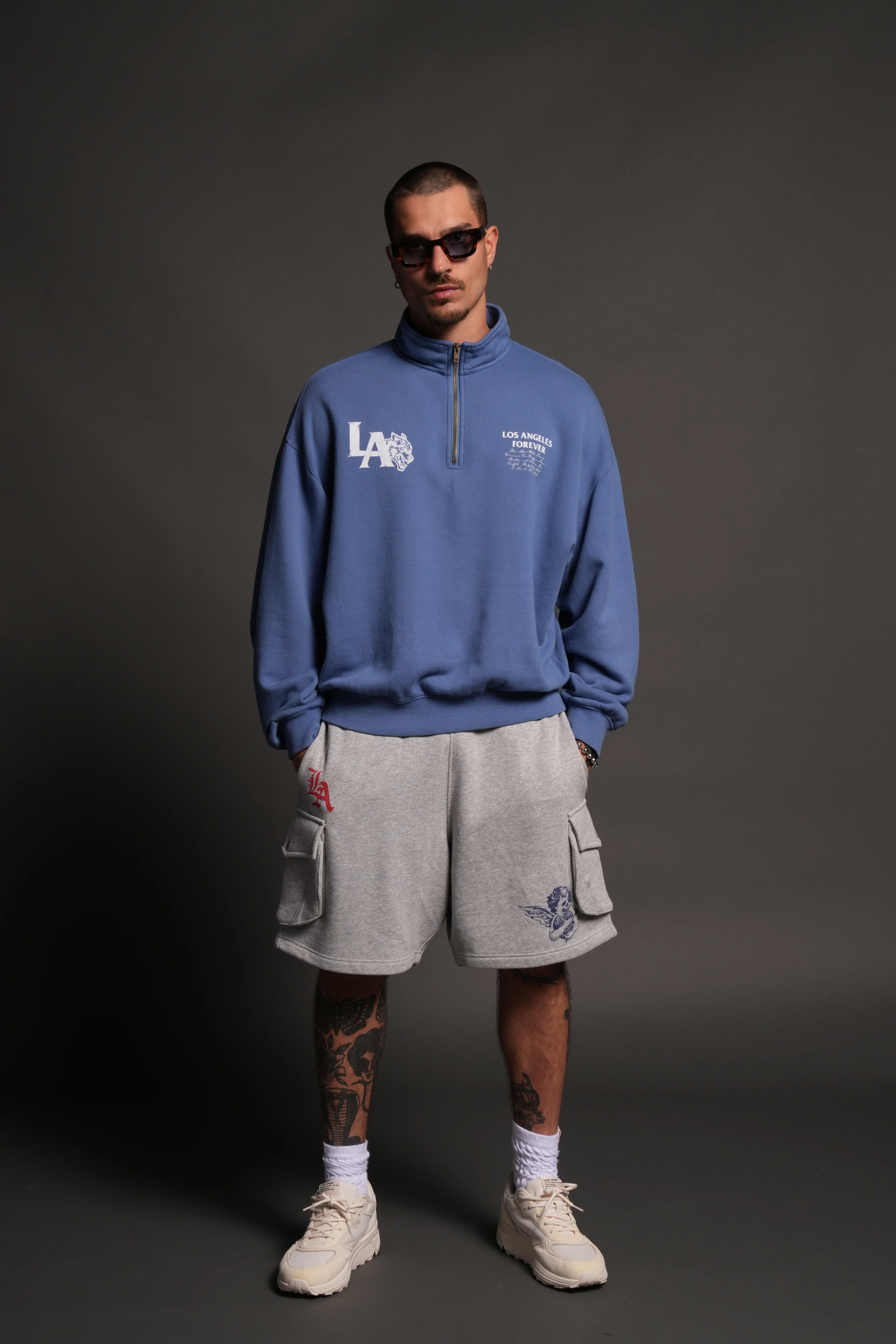 La Wolves V2 Duke 1/4 Zip Mock Neck in La Blue - Image 5