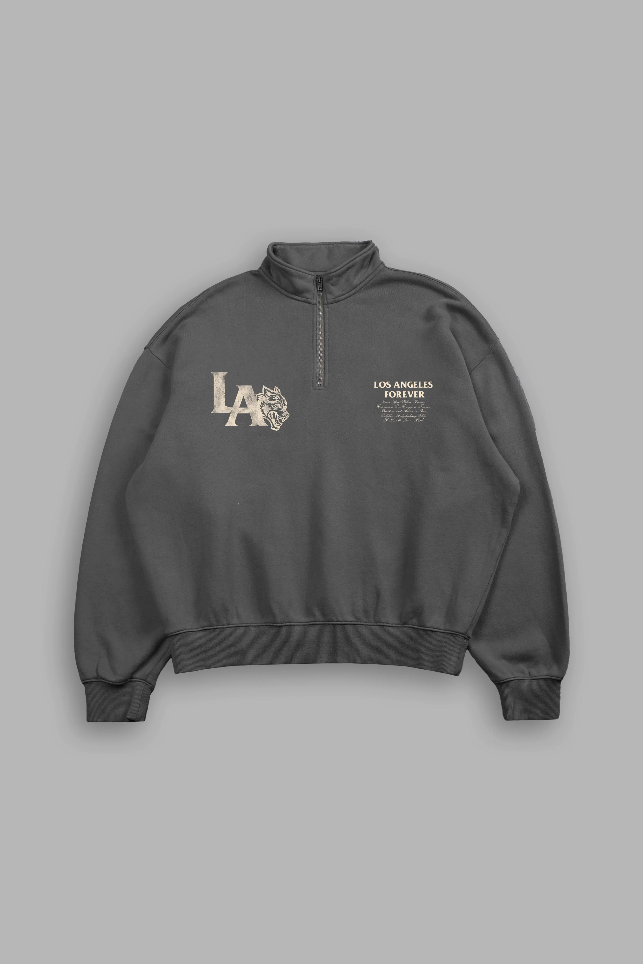 La Wolves V2 Duke 1/4 Zip Mock Neck in Wolf Gray