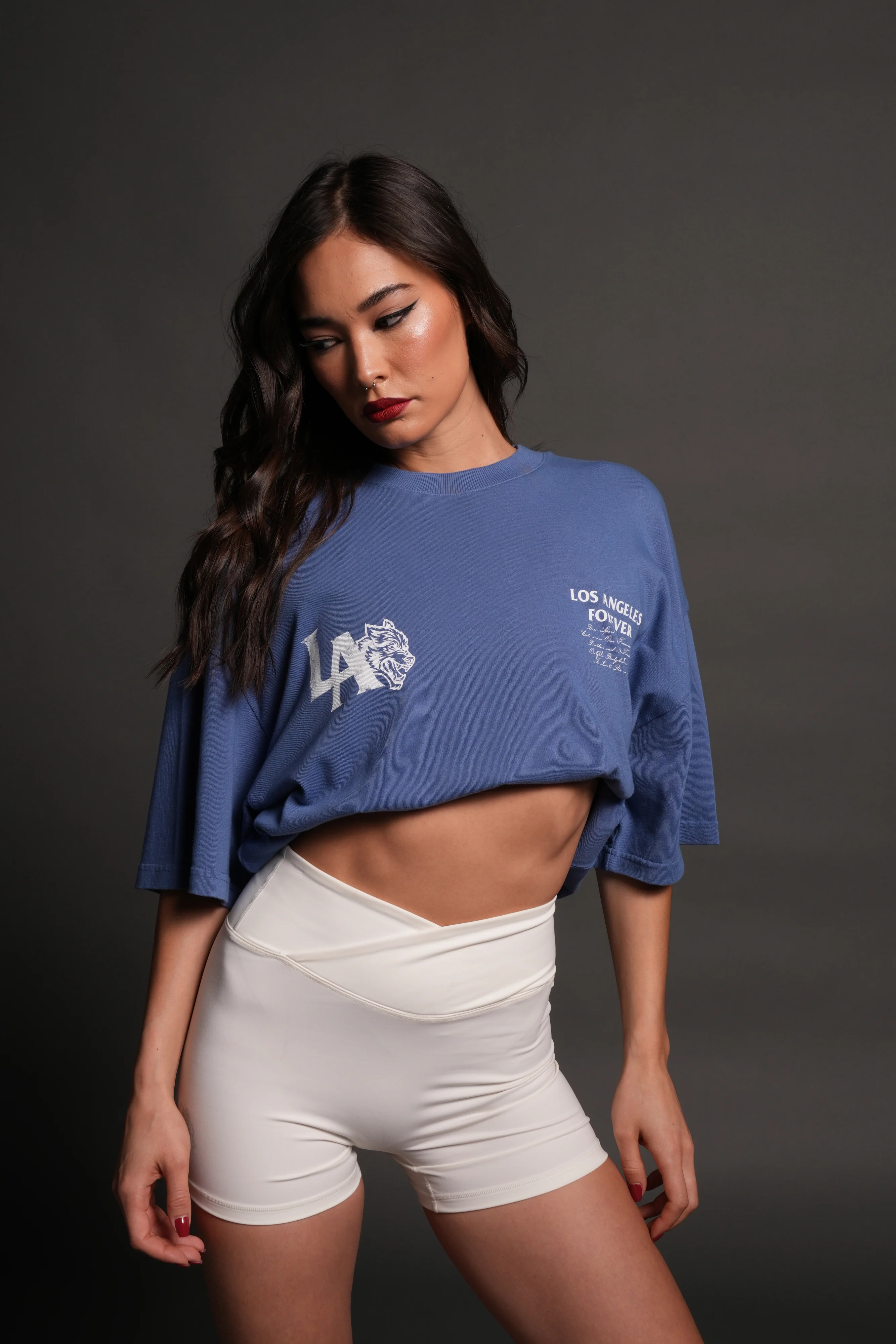 La Wolves V2 Premium Oversized Tee in La Blue - Image 12