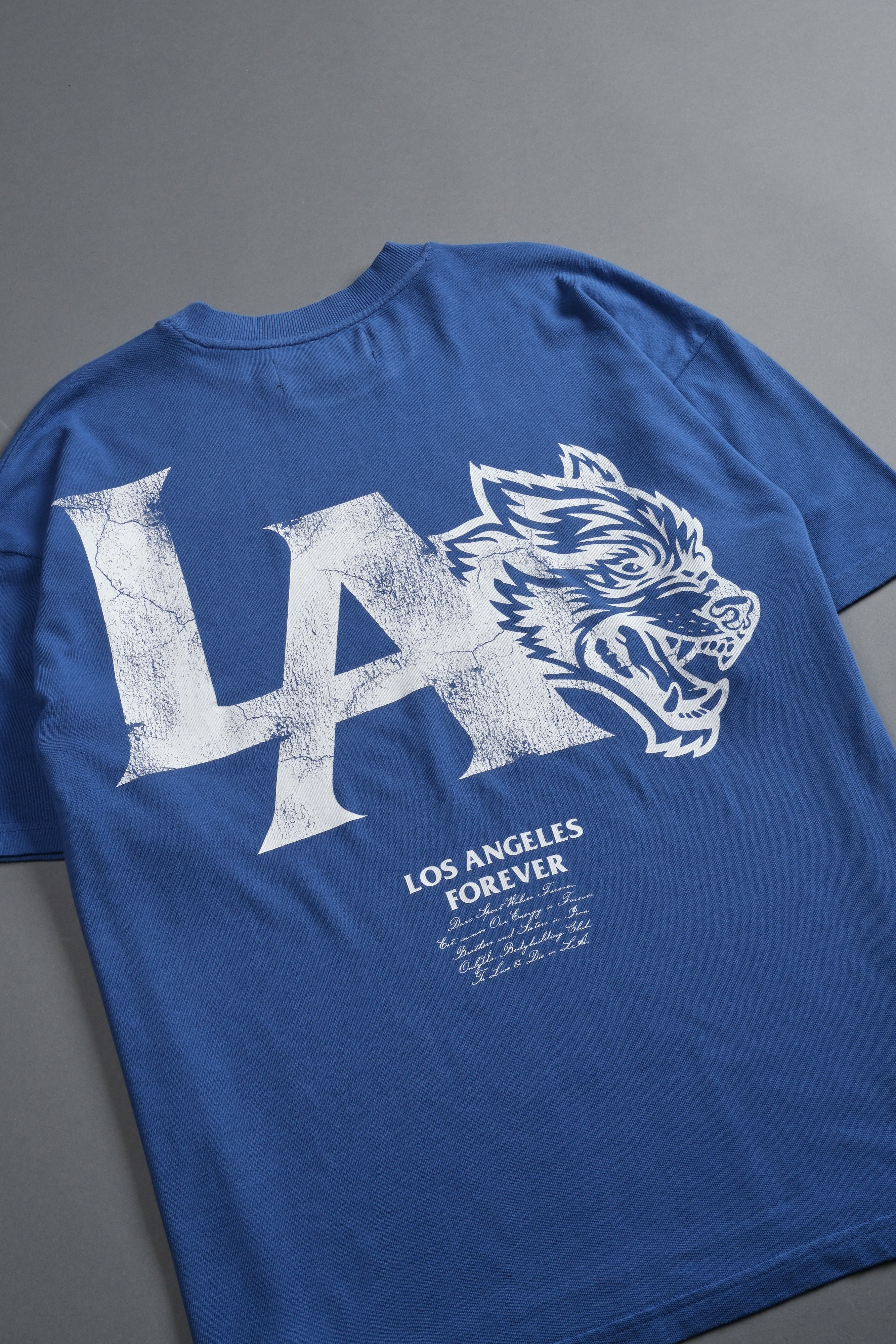 La Wolves V2 Premium Oversized Tee in La Blue - Image 8