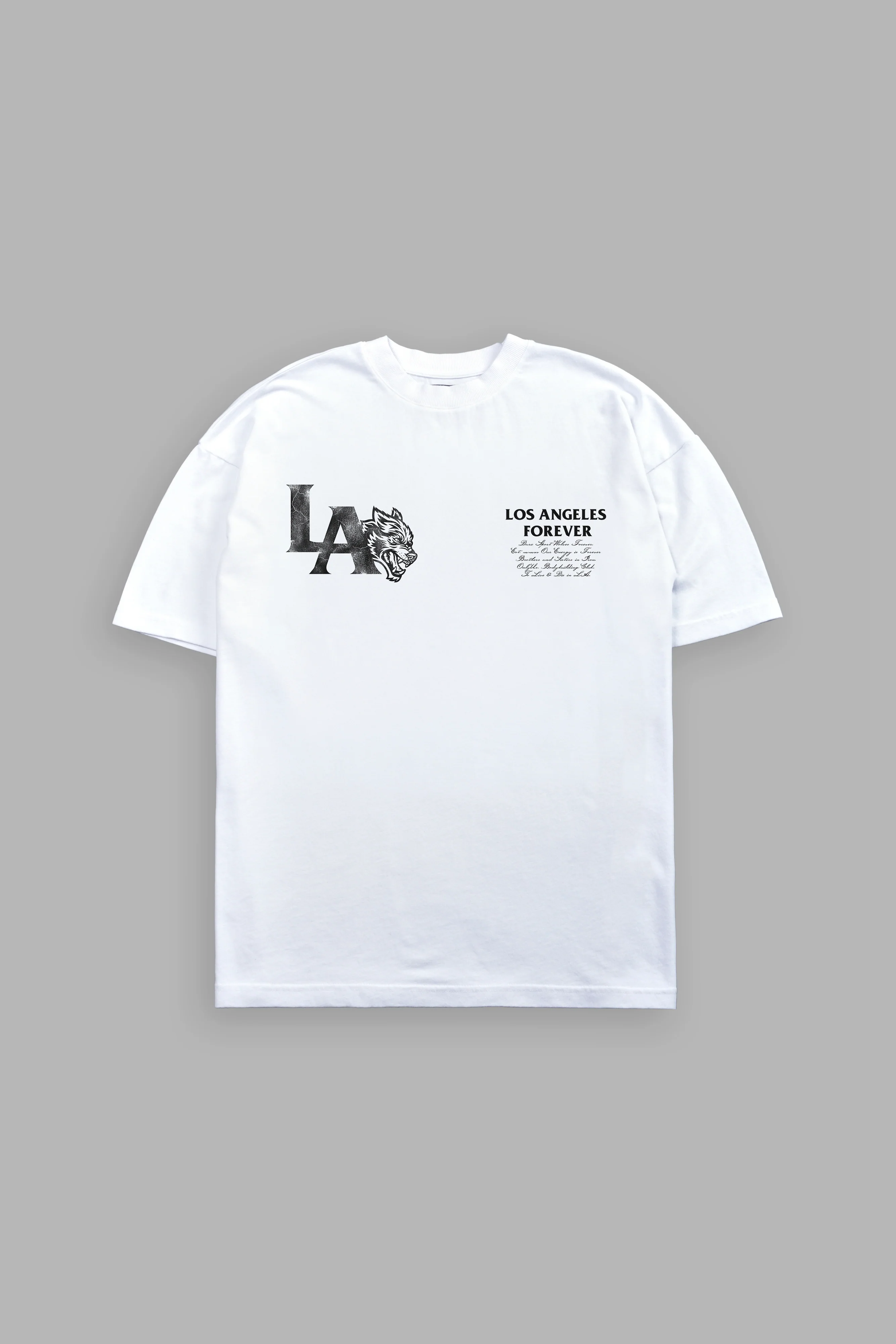 La Wolves V2 Premium Oversized Tee in White - Image 2