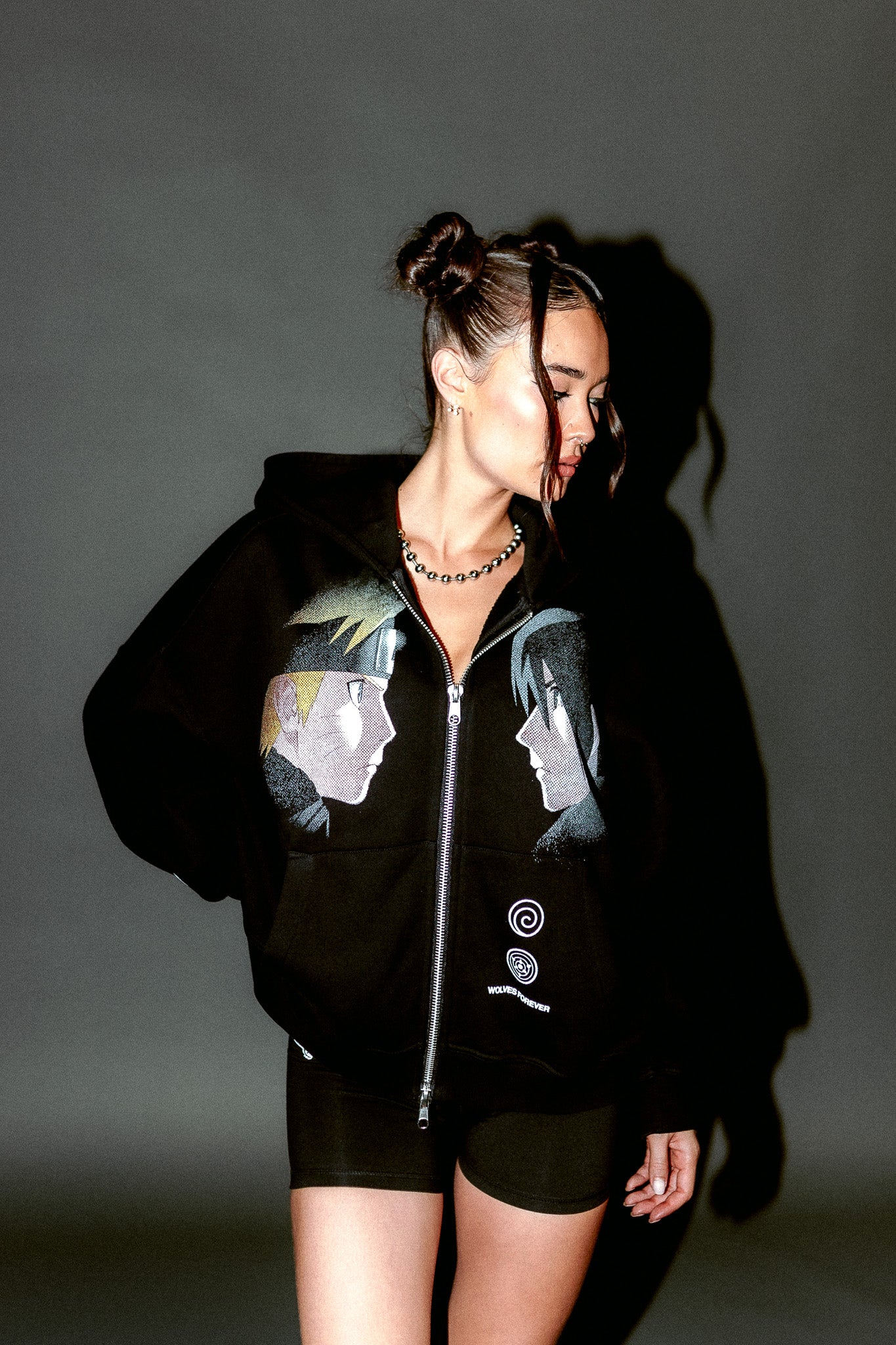 Last Battle Vex Double Zip Hoodie in Black
