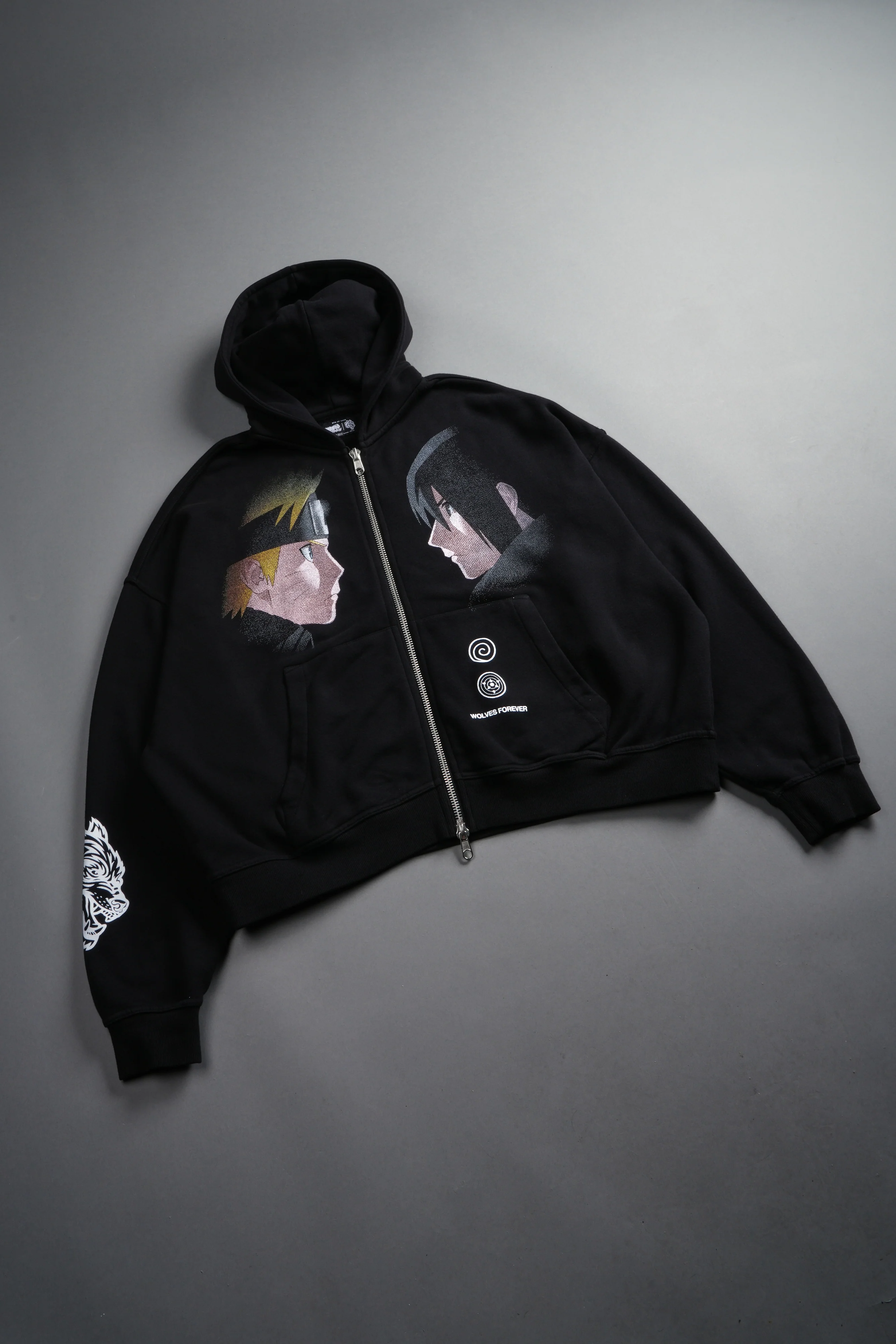 Last Battle Vex Double Zip Hoodie in Black - Image 10