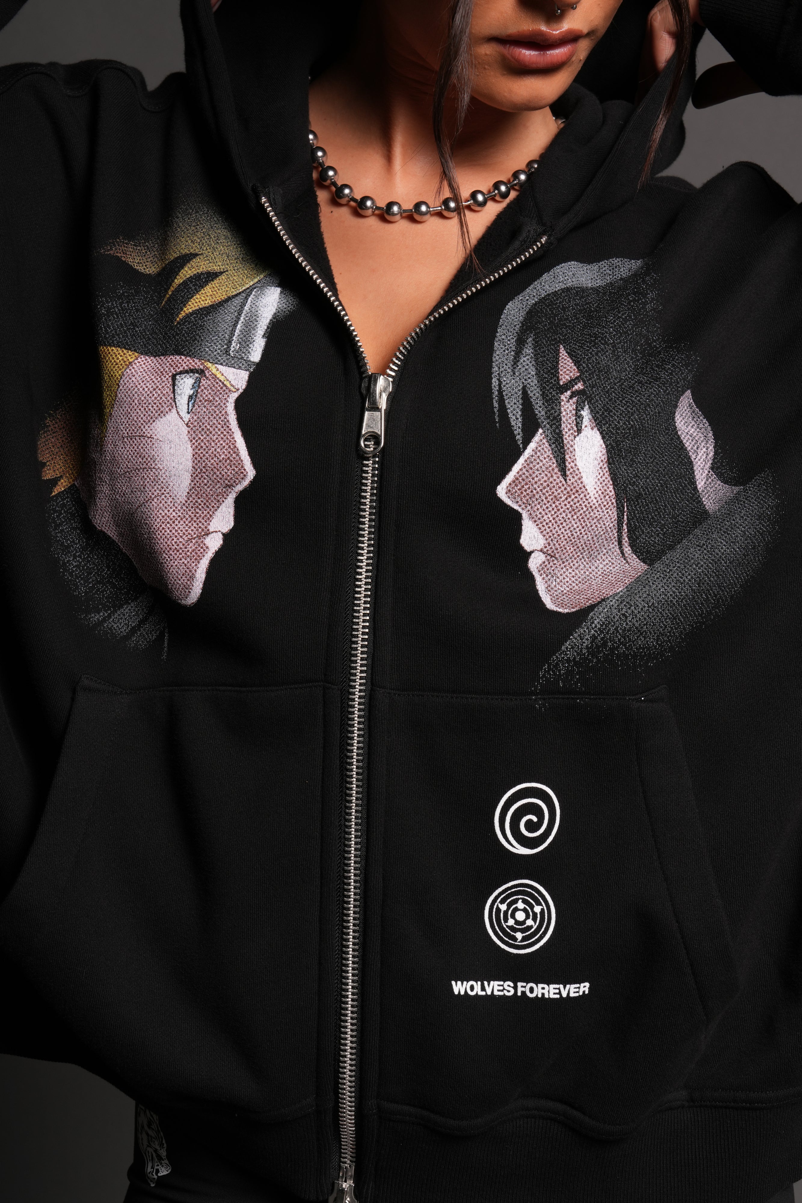 Last Battle Vex Double Zip Hoodie in Black - Image 20