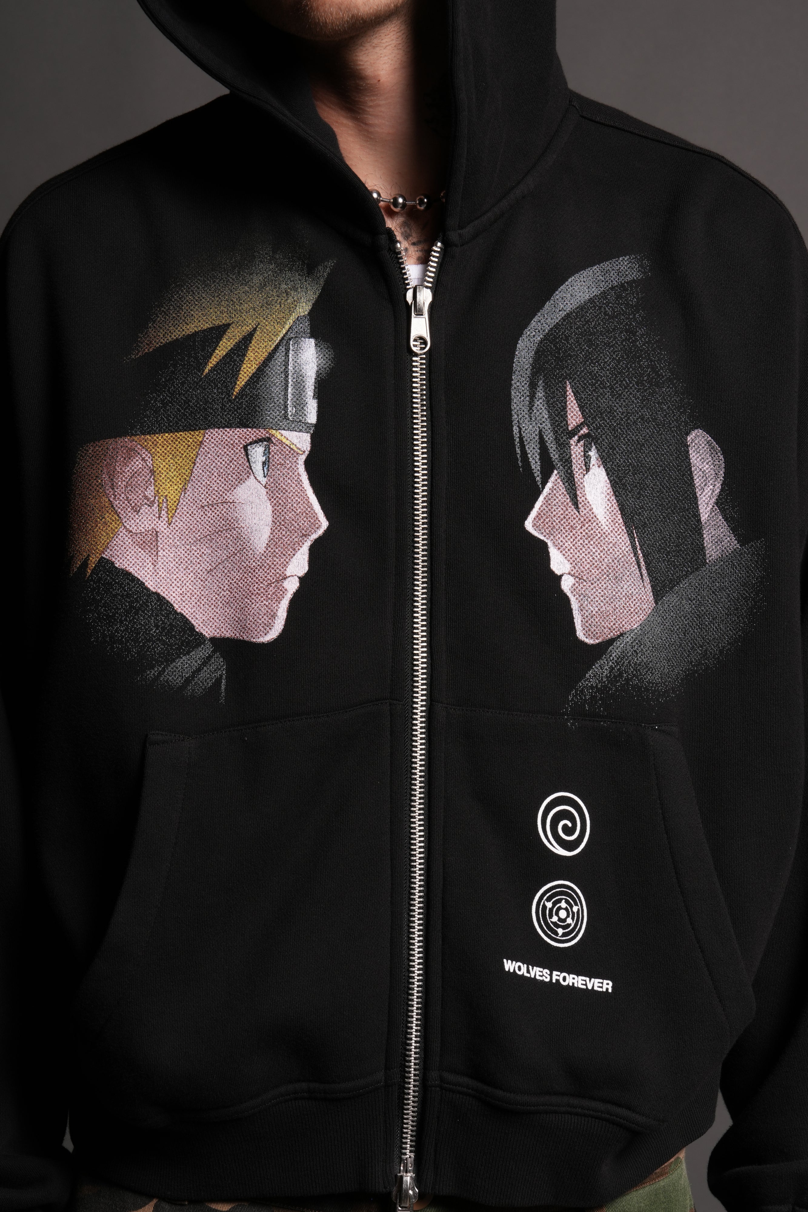 Last Battle Vex Double Zip Hoodie in Black - Image 8