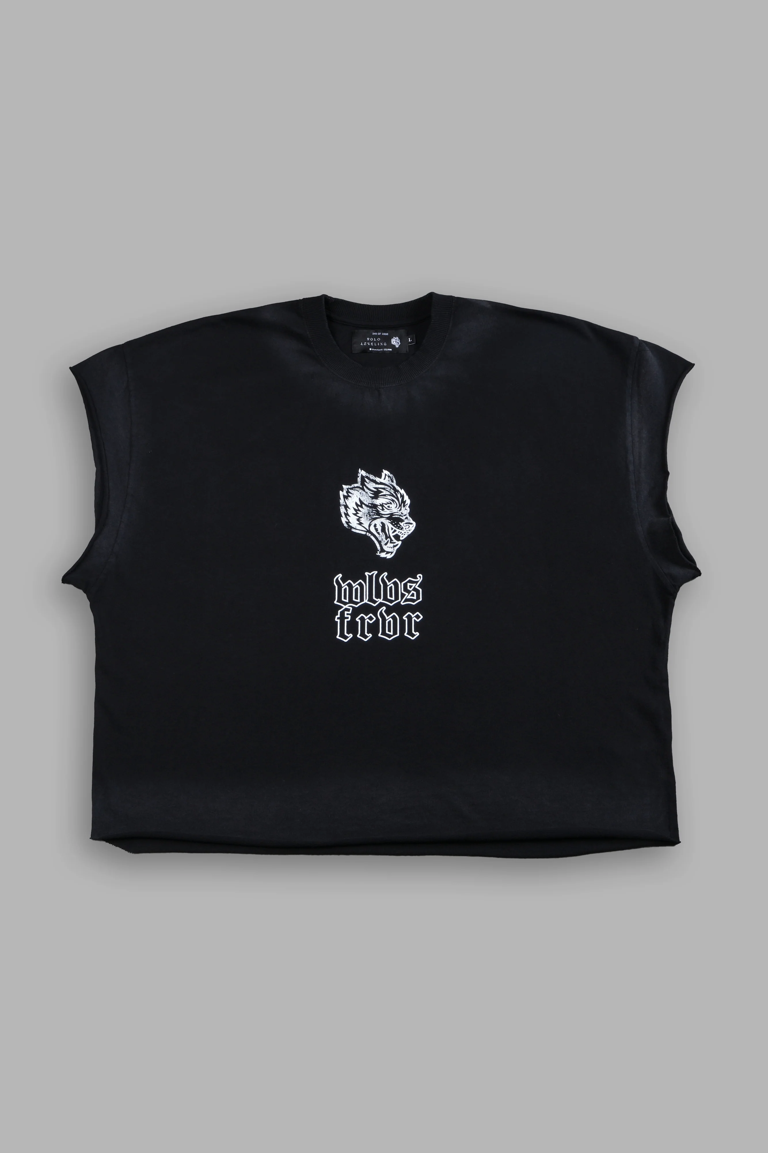 Last Breath Grunge Cut-Off Tee in Black Drift Wash - Image 2