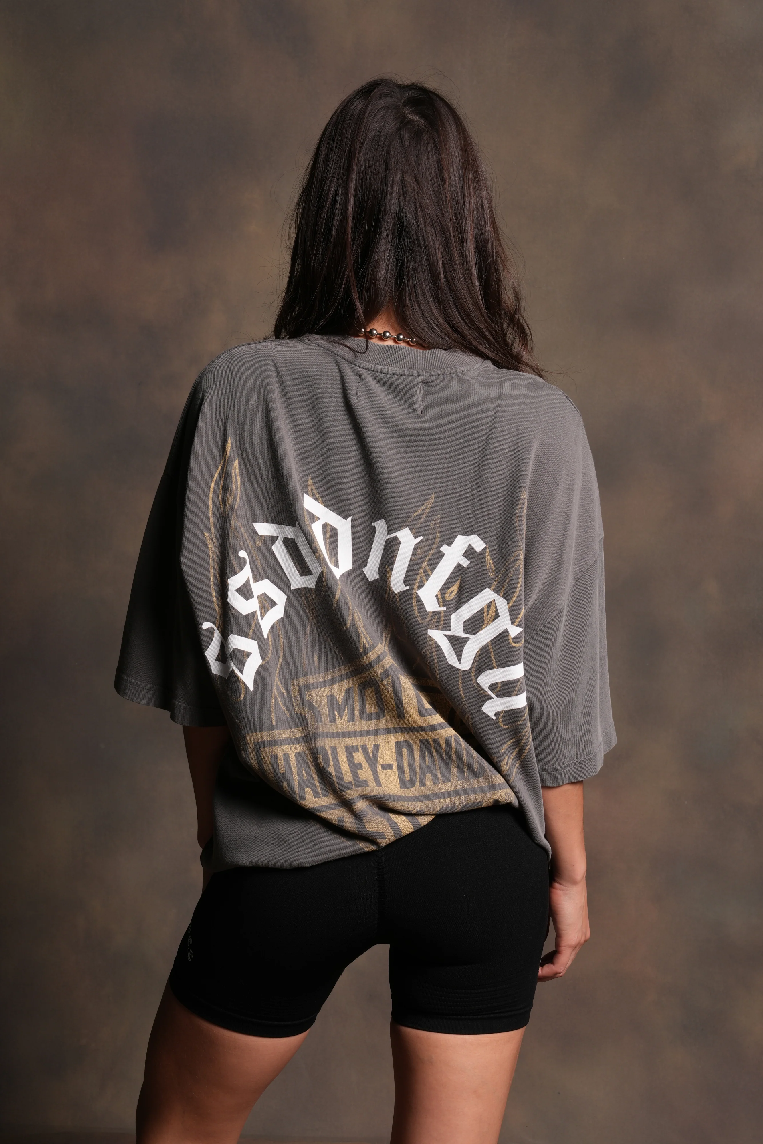 Last Ride Premium Raw Hem Box Cut Tee in Slate Gray - Image 2