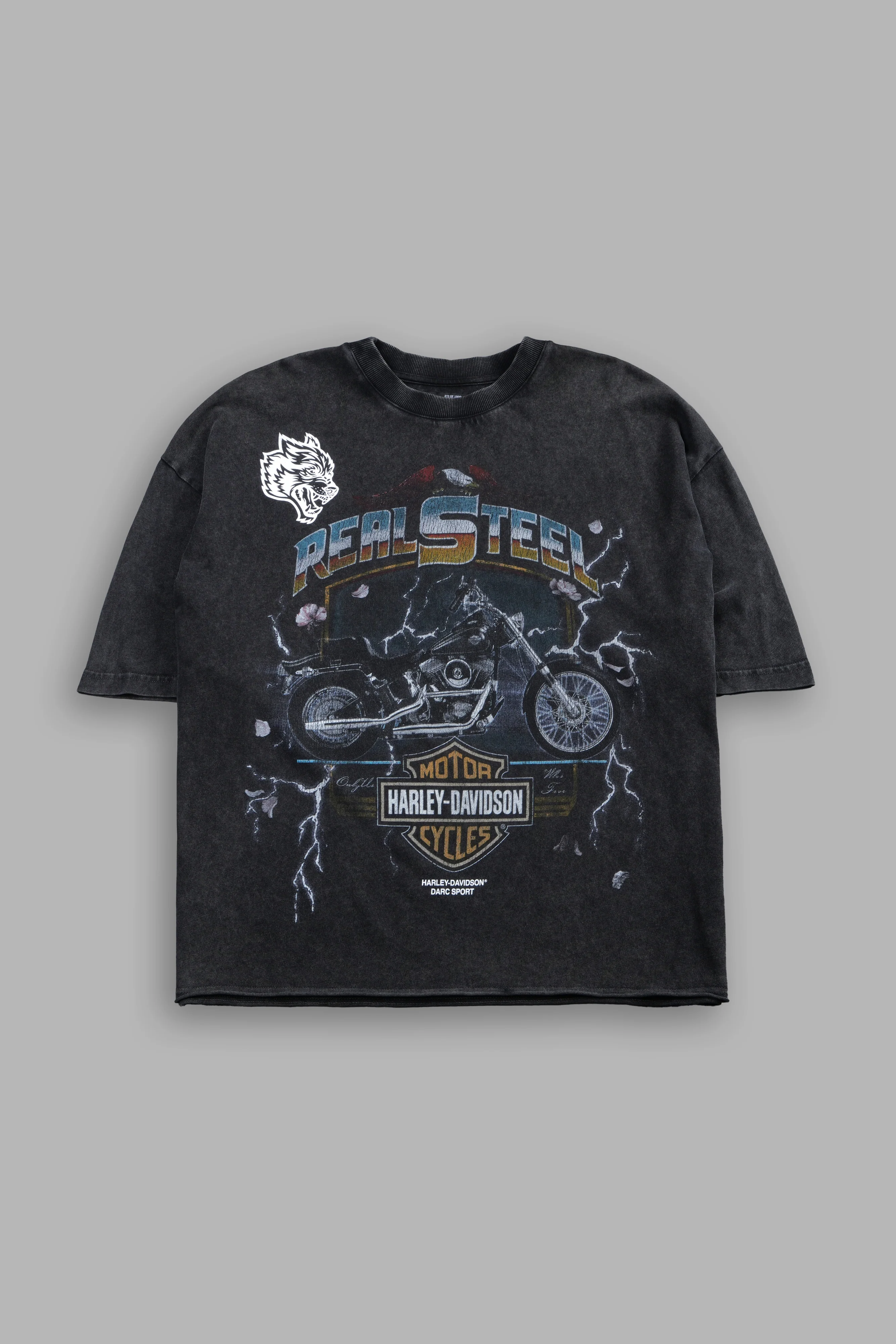 Last Ride Premium Raw Hem Box Cut Tee in Washed Black