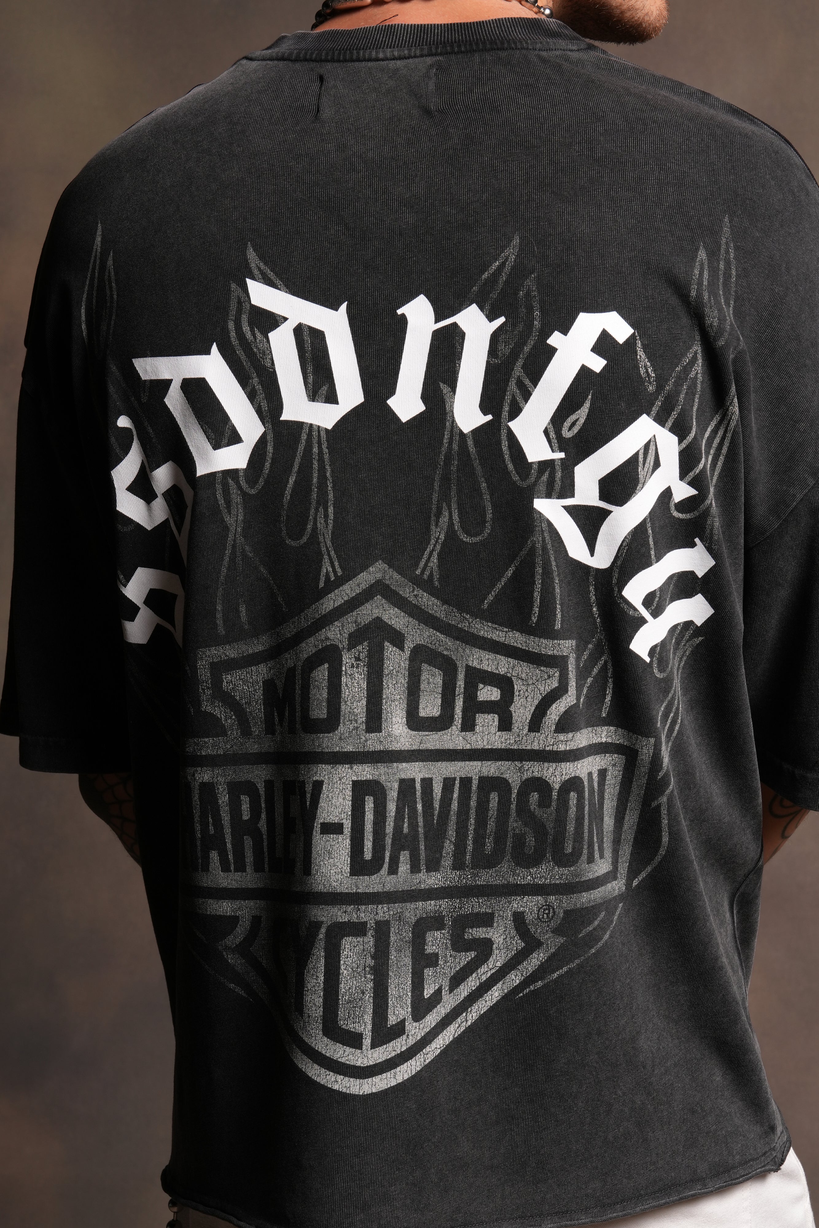 Last Ride Premium Raw Hem Box Cut Tee in Washed Black - Image 8
