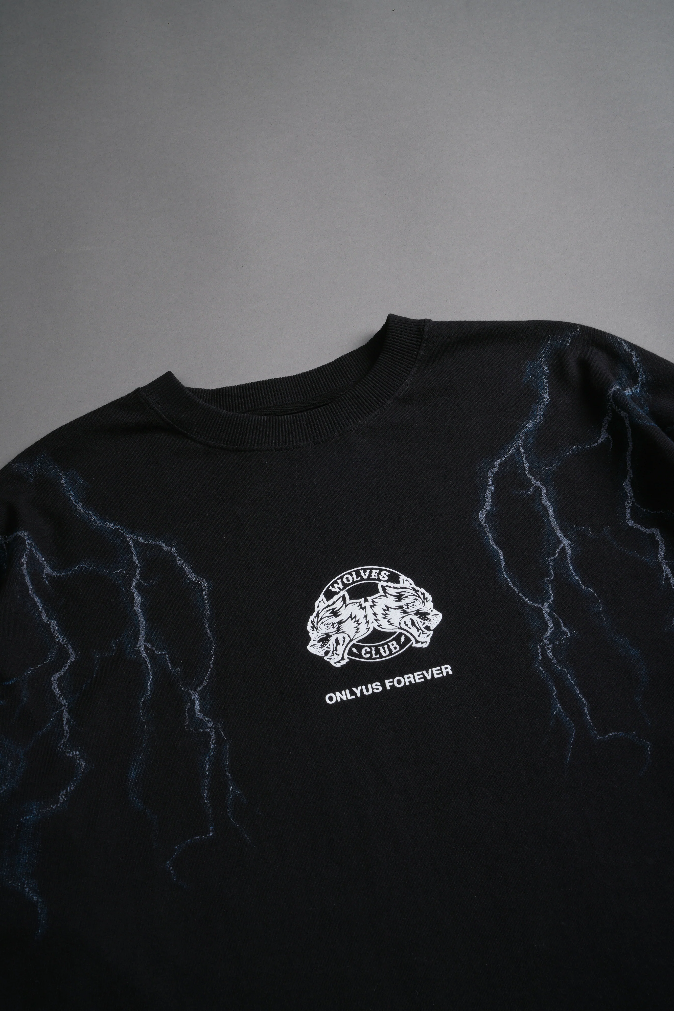 Lightning Strike Grunge "Box Cut" Tee in Black - Image 7