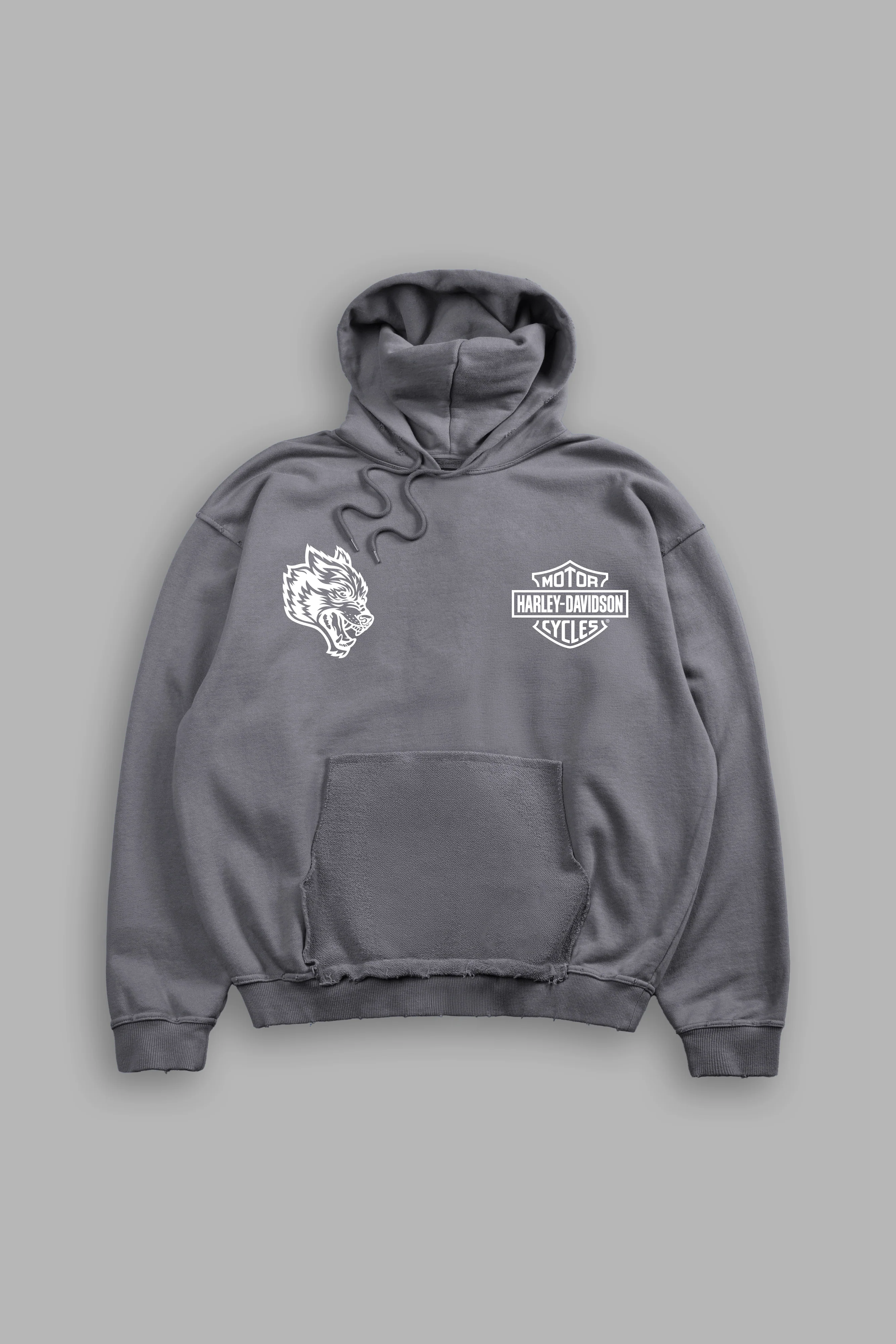 Live Free H-D Grunge Moatis Hoodie in Slate Gray - Image 2