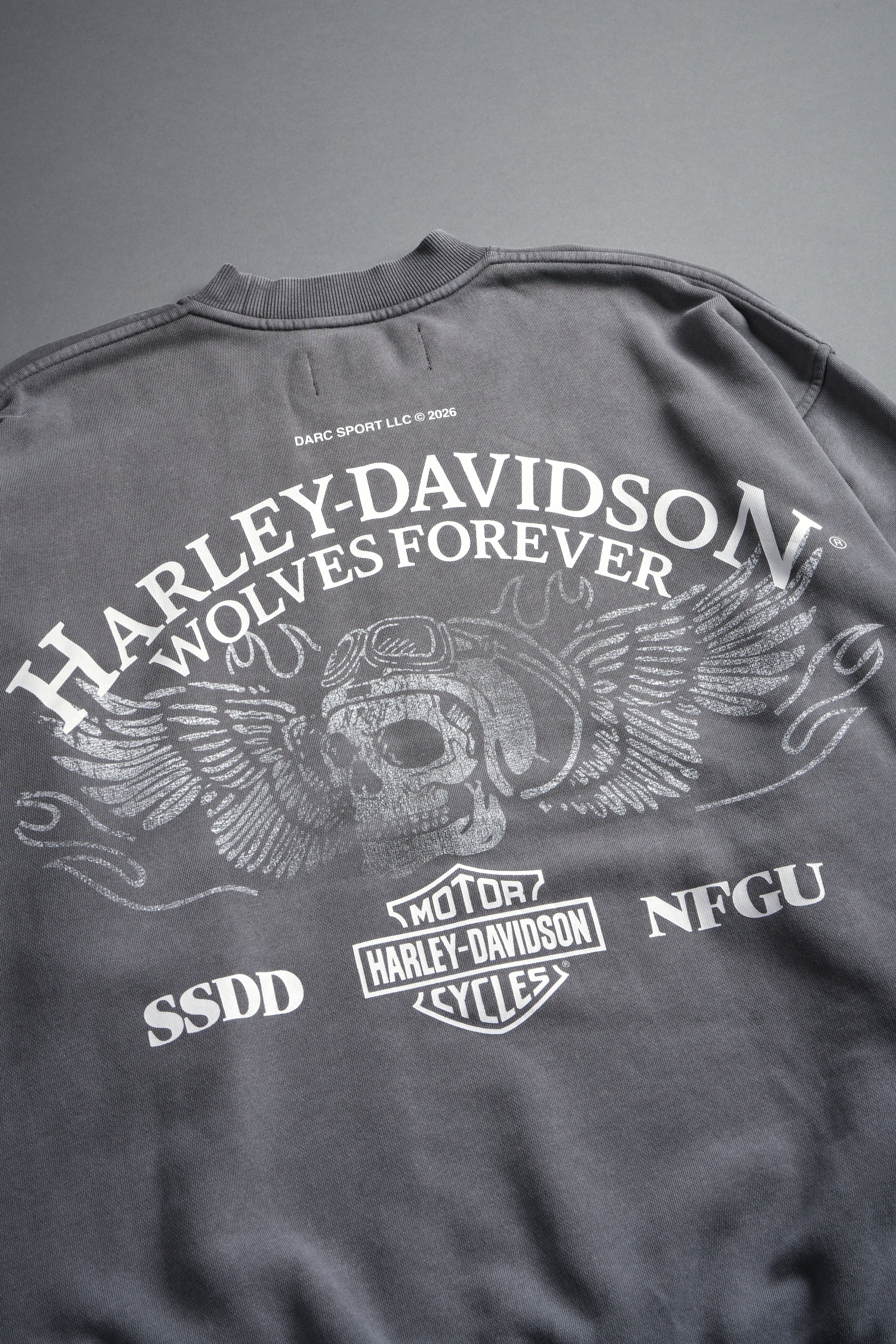 Live Free H-D London Crewneck in Slate Gray - Image 10