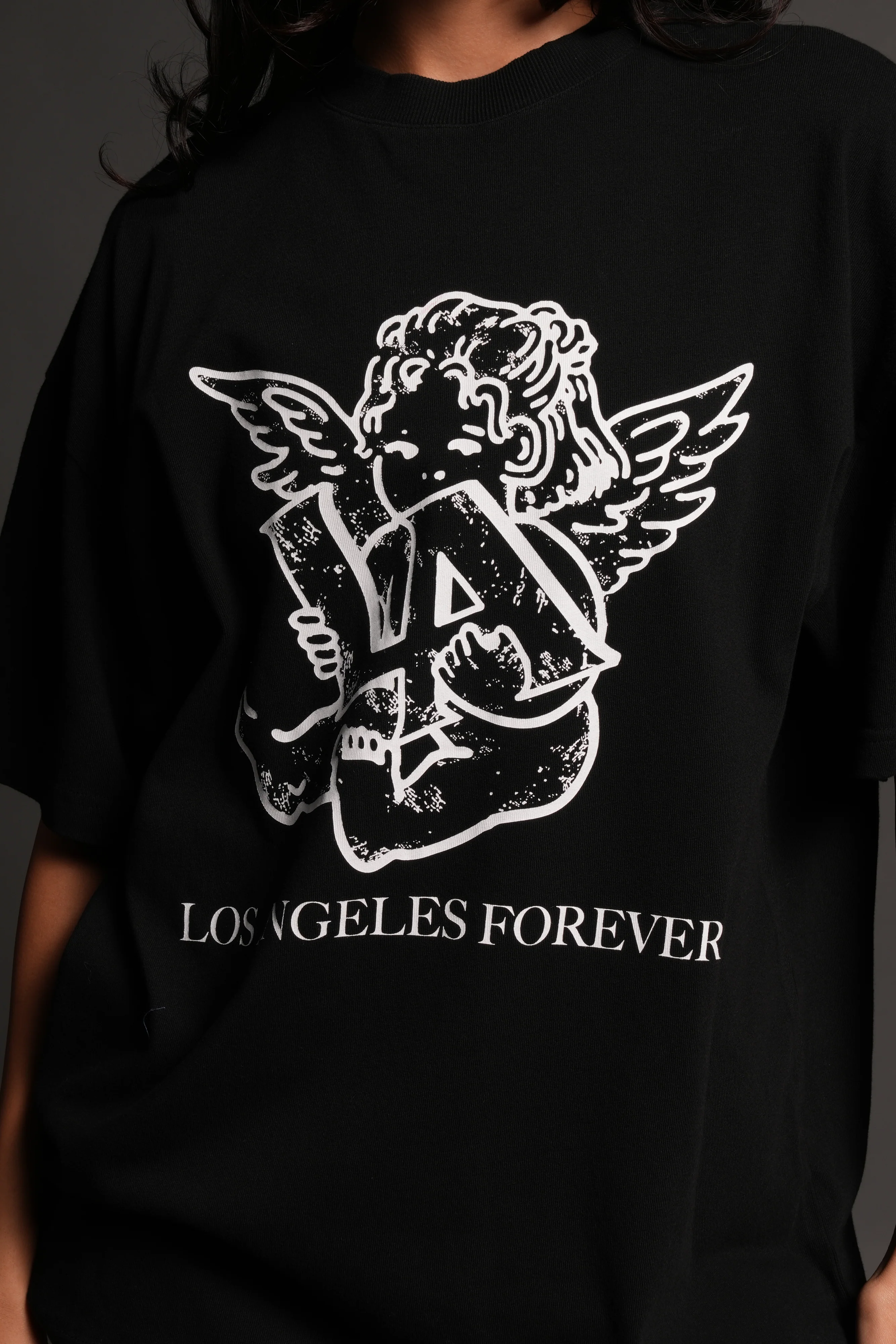 Los Cherub Premium Oversized Tee in Black - Image 13