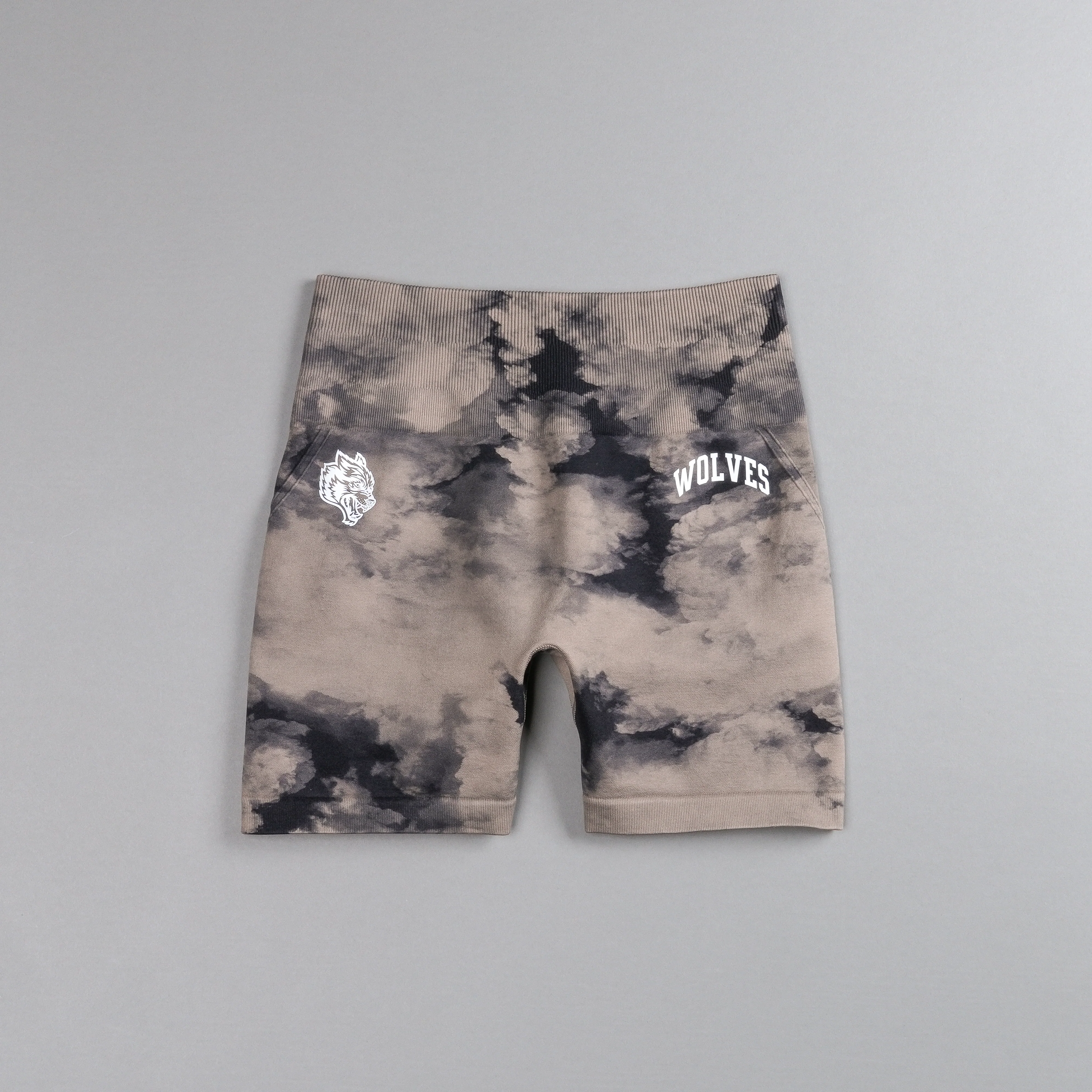 Loyalty Everson Seamless "Huxley" Shorts in Taupe Ghost Clouds - Image 3