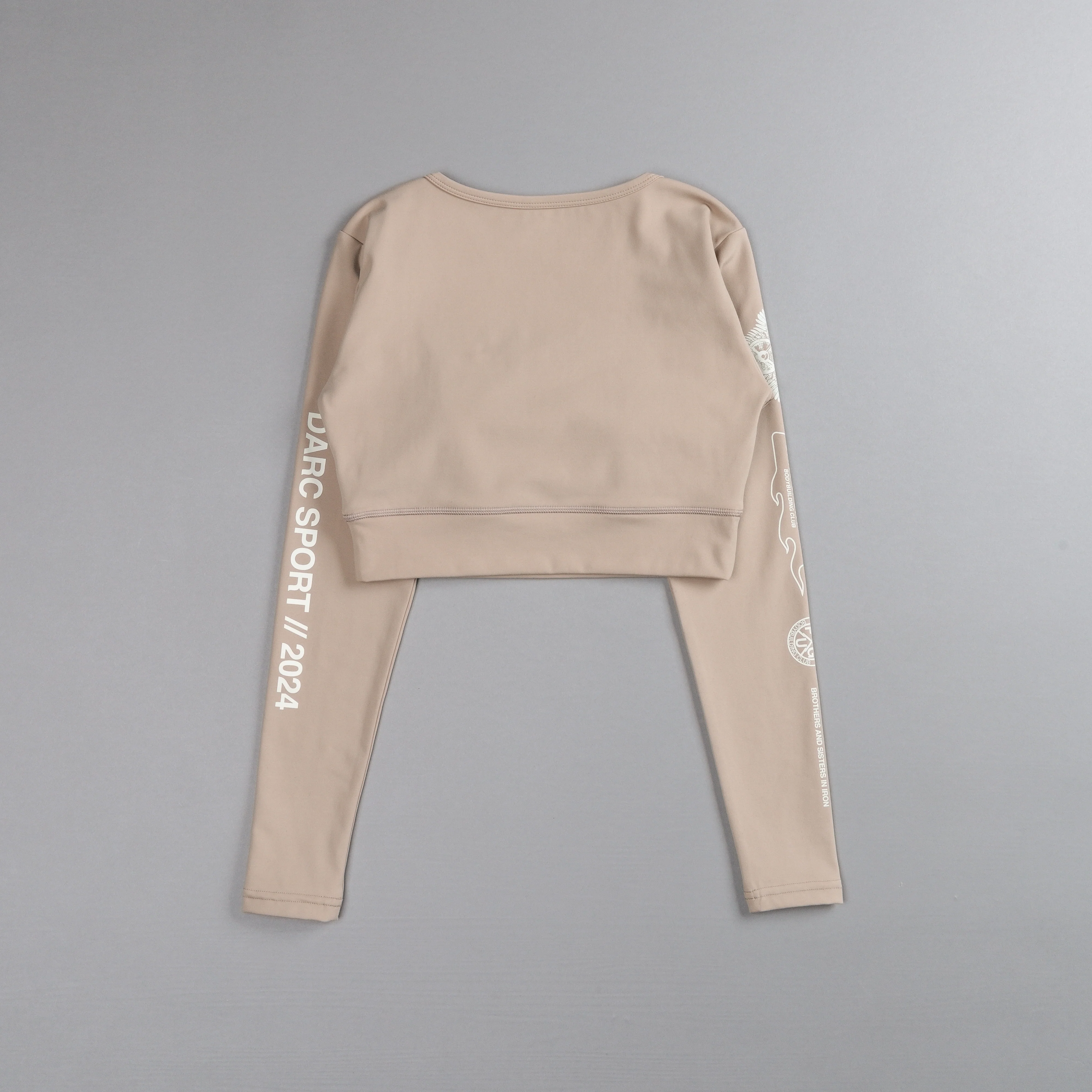 Marked L/S Jade "Energy" Top in Taupe - Image 4