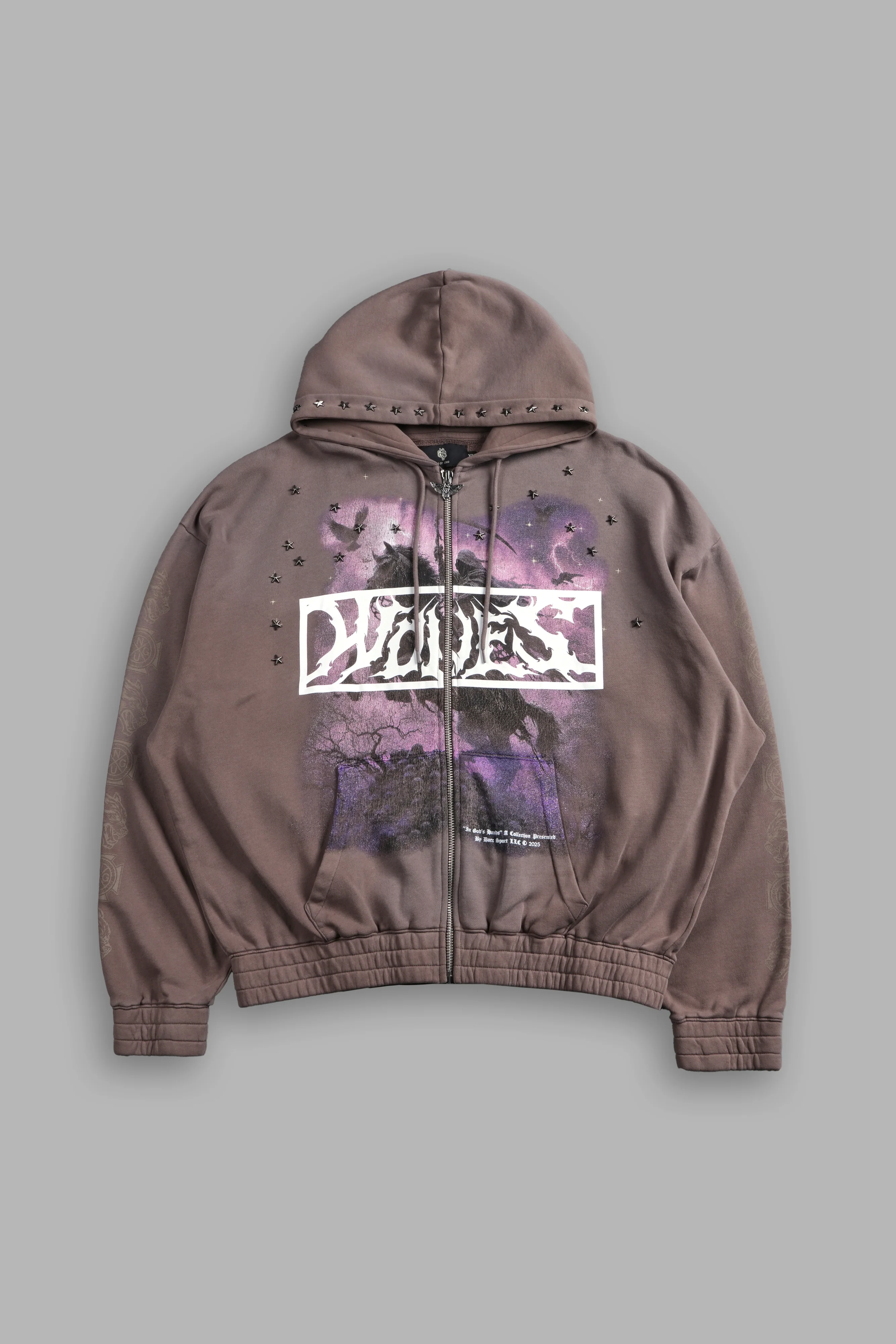 Midnight Horseman "Chambers" Zip Hoodie in Mojave Brown Drift Wash