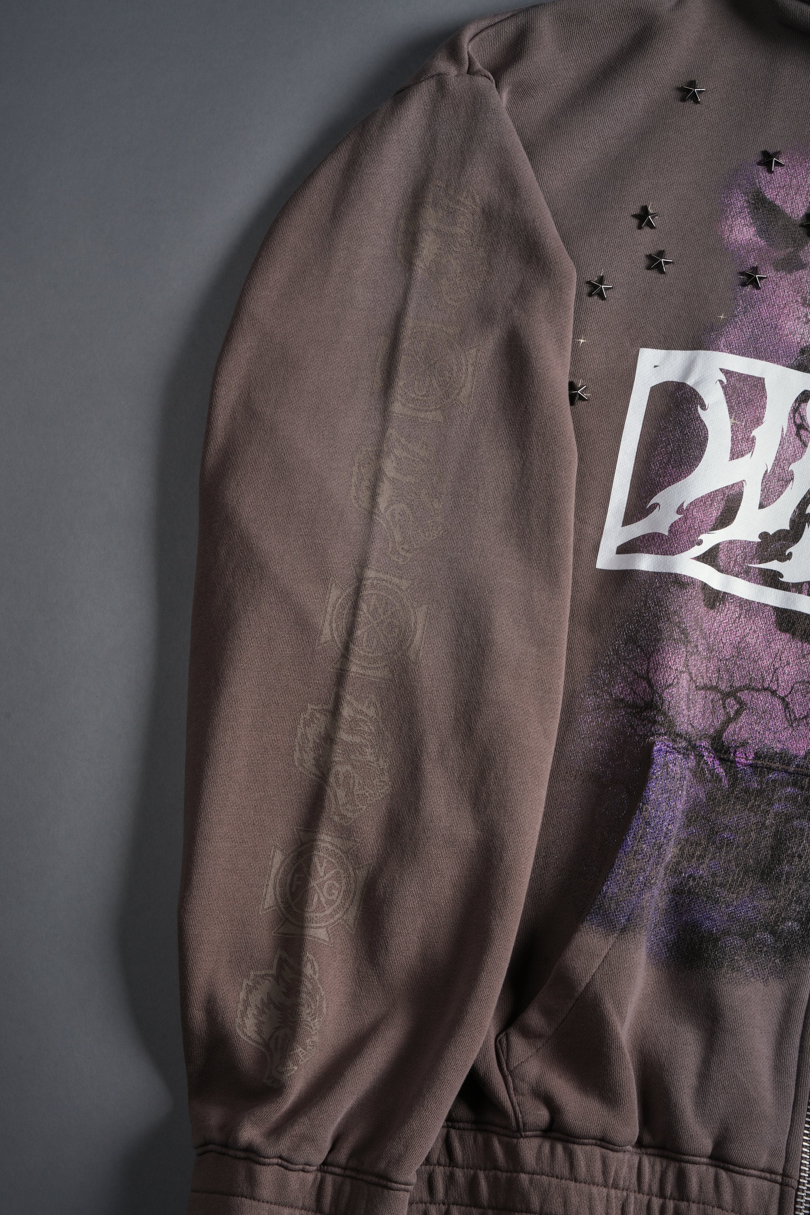 Midnight Horseman "Chambers" Zip Hoodie in Mojave Brown Drift Wash - Image 8