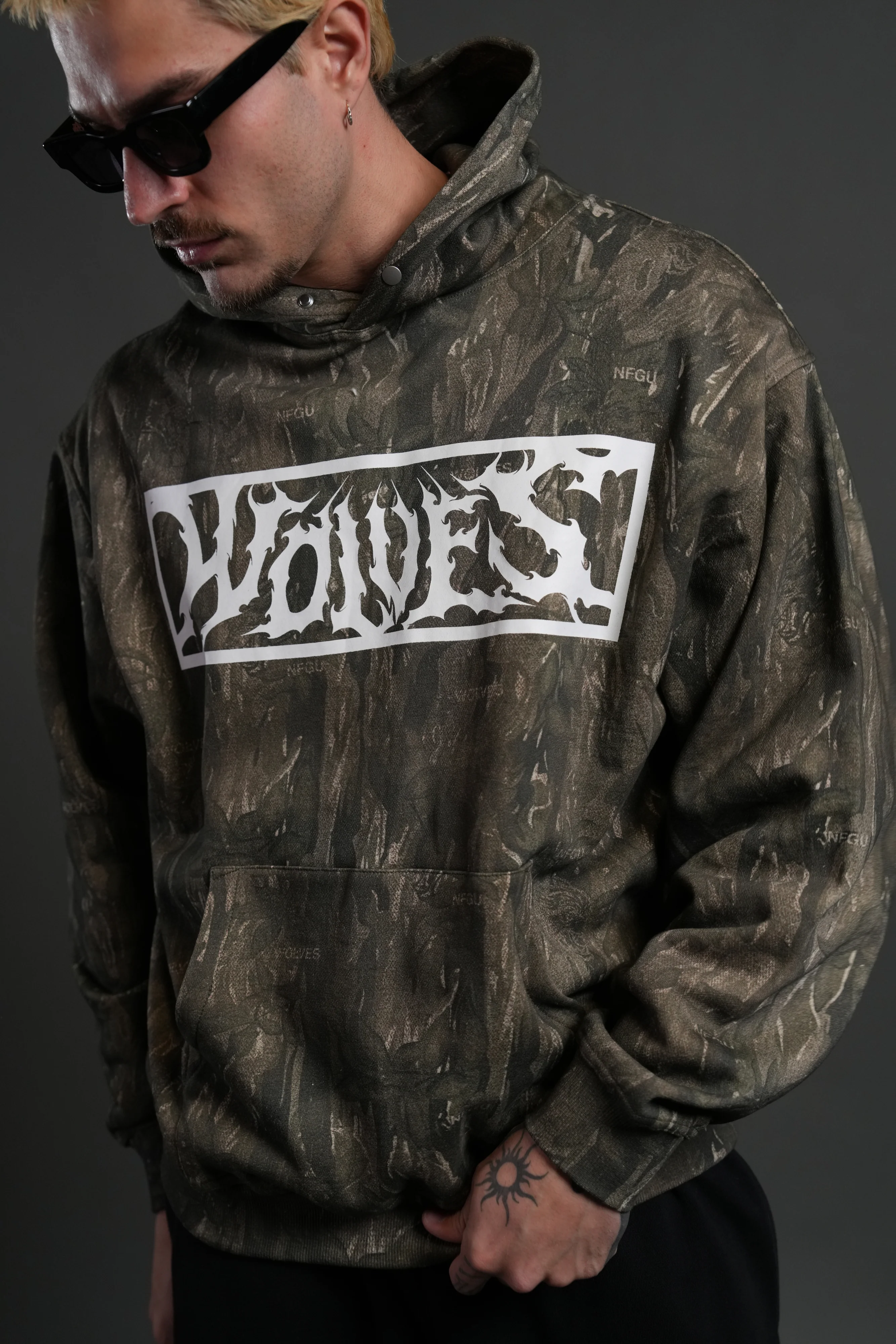 Midnight Wolves "Pierce" Hoodie in Vintage Norse Camo - Image 4