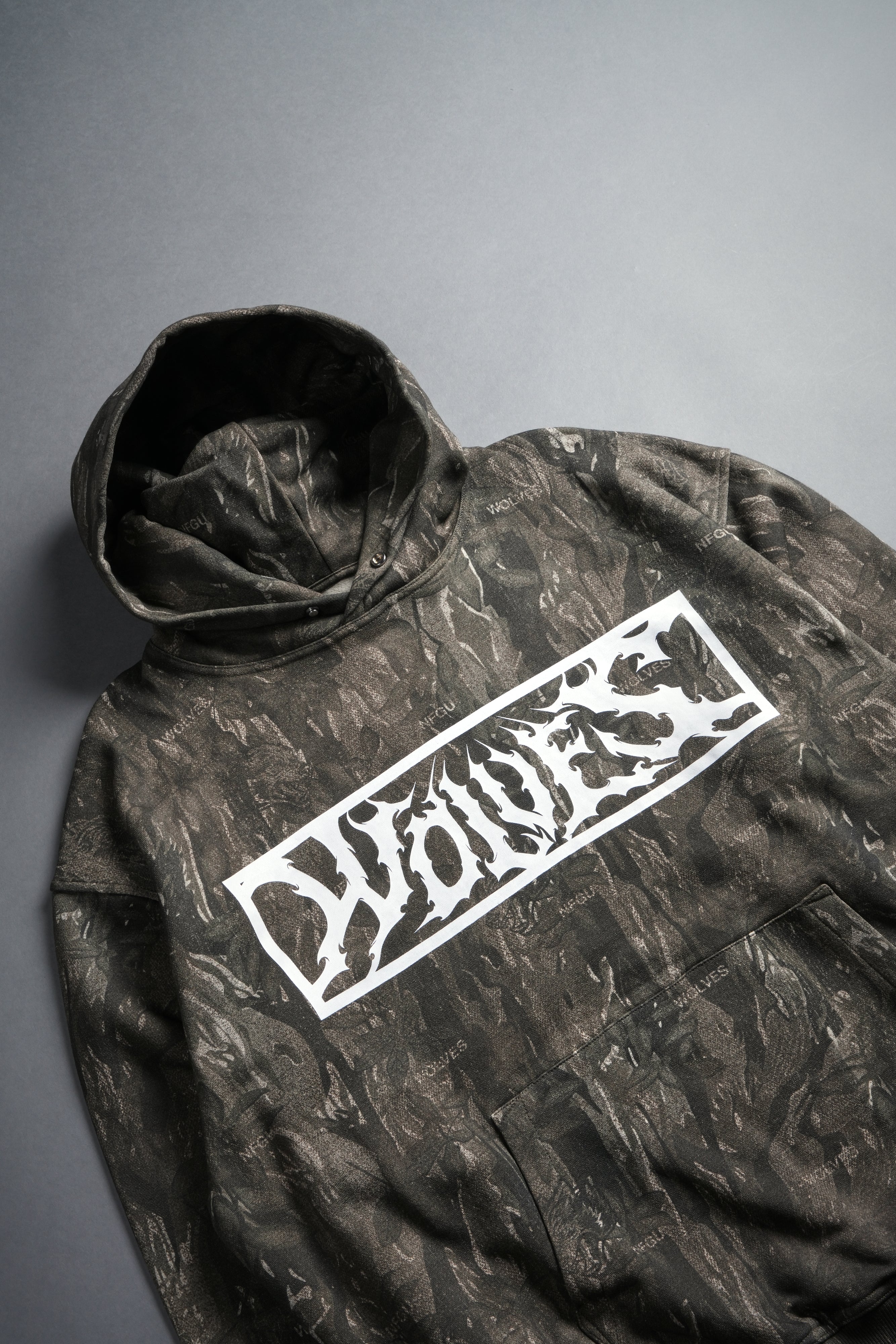 Midnight Wolves "Pierce" Hoodie in Vintage Norse Camo - Image 5