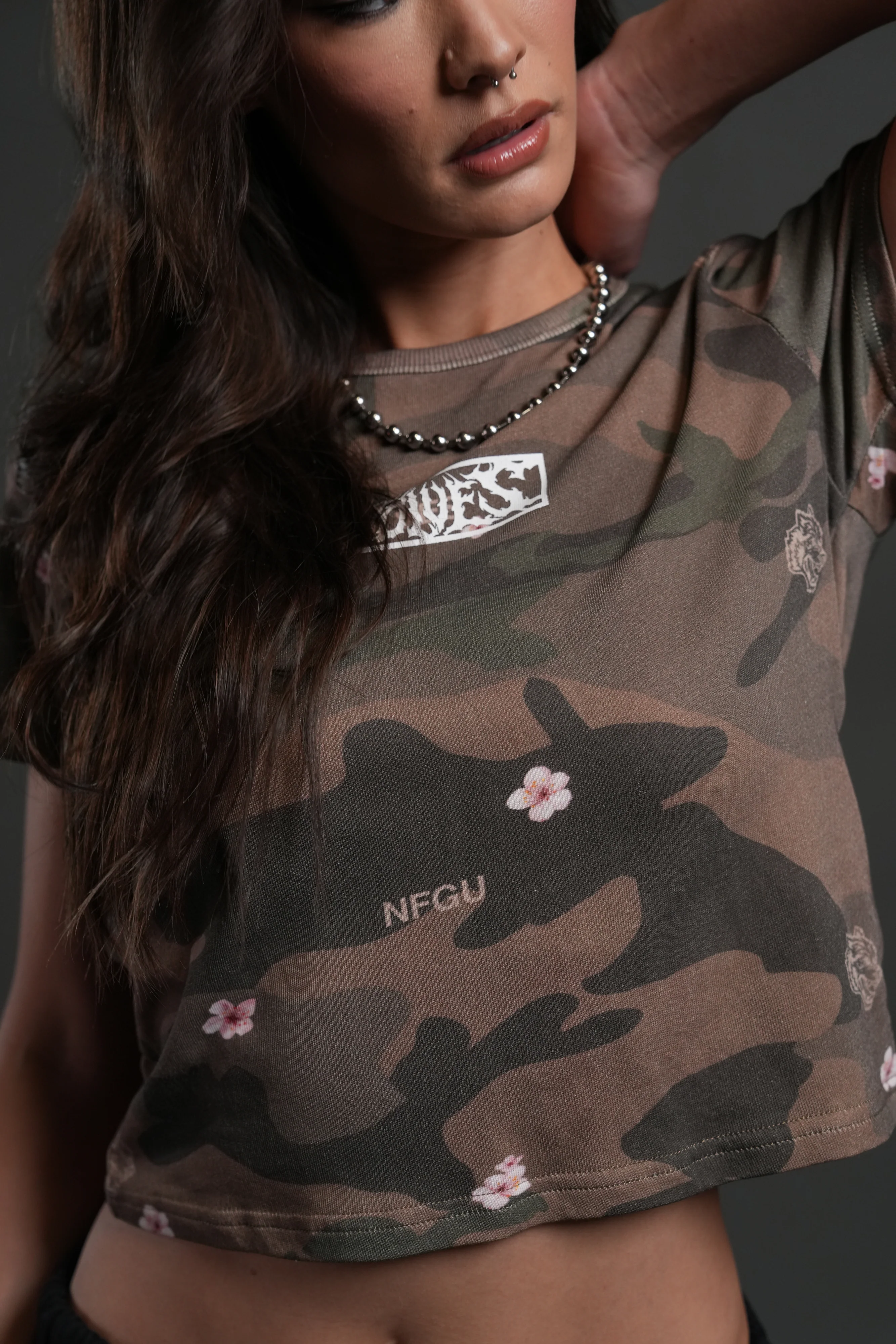 Midnight Wolves "Timeless" Tee in Vintage Blossom Woodland Camo - Image 3