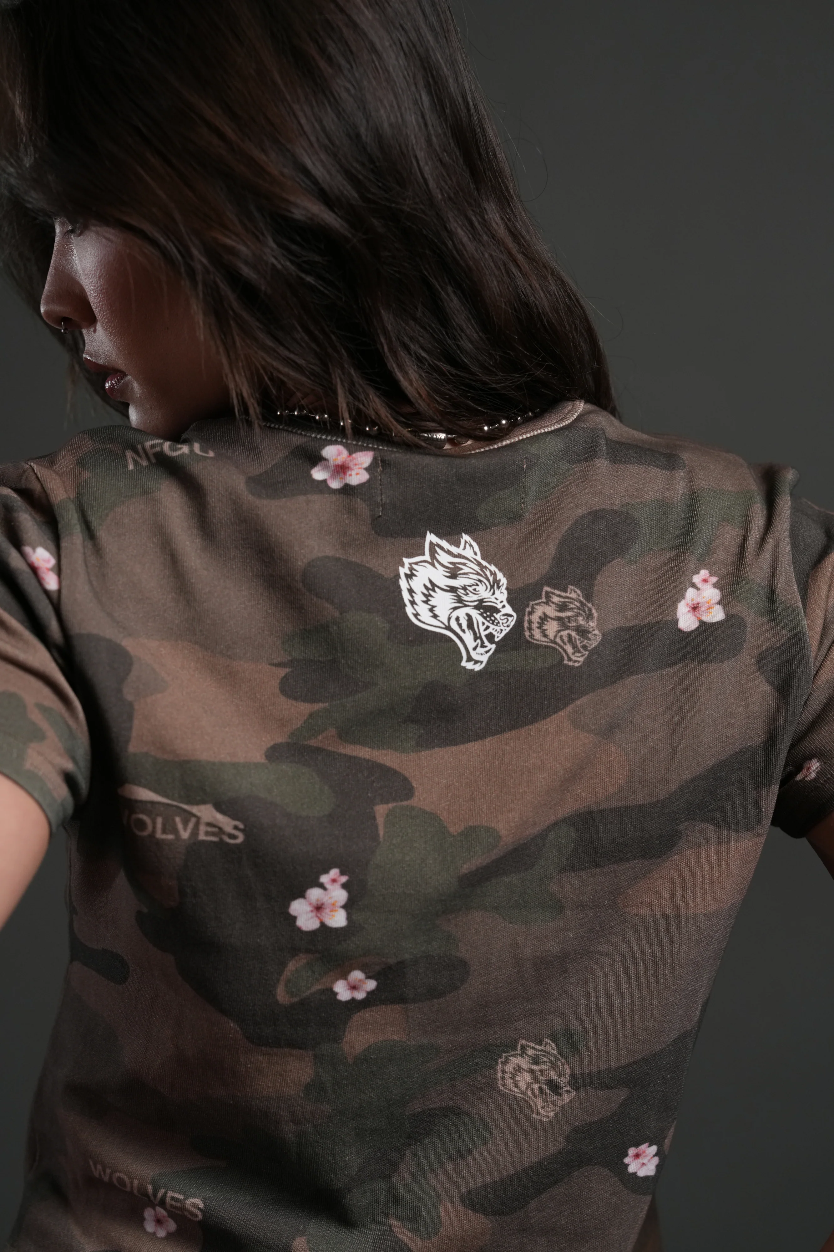 Midnight Wolves "Timeless" Tee in Vintage Blossom Woodland Camo - Image 4
