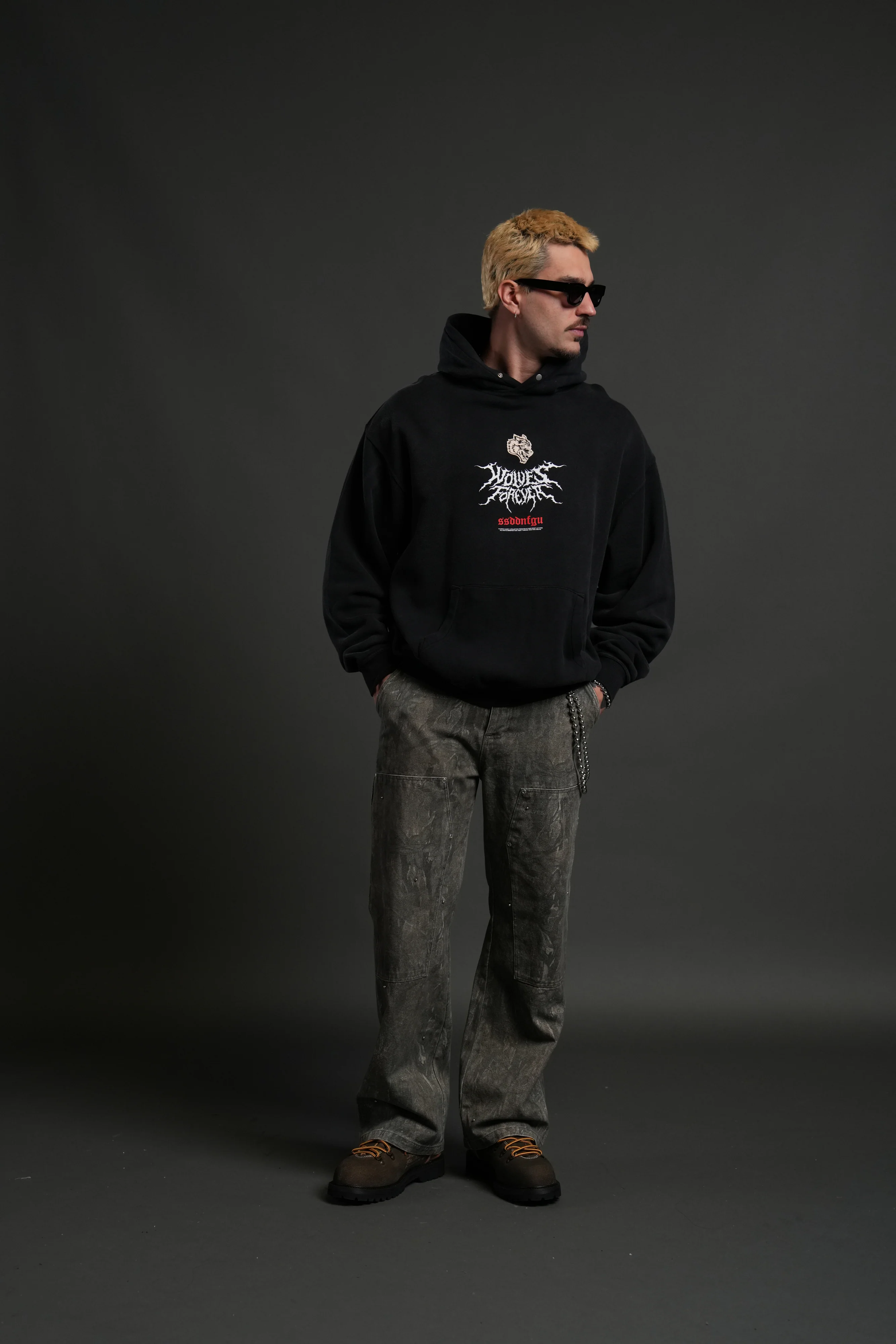 Mori Rose "Pierce" Hoodie in Black Drift Wash - Image 5