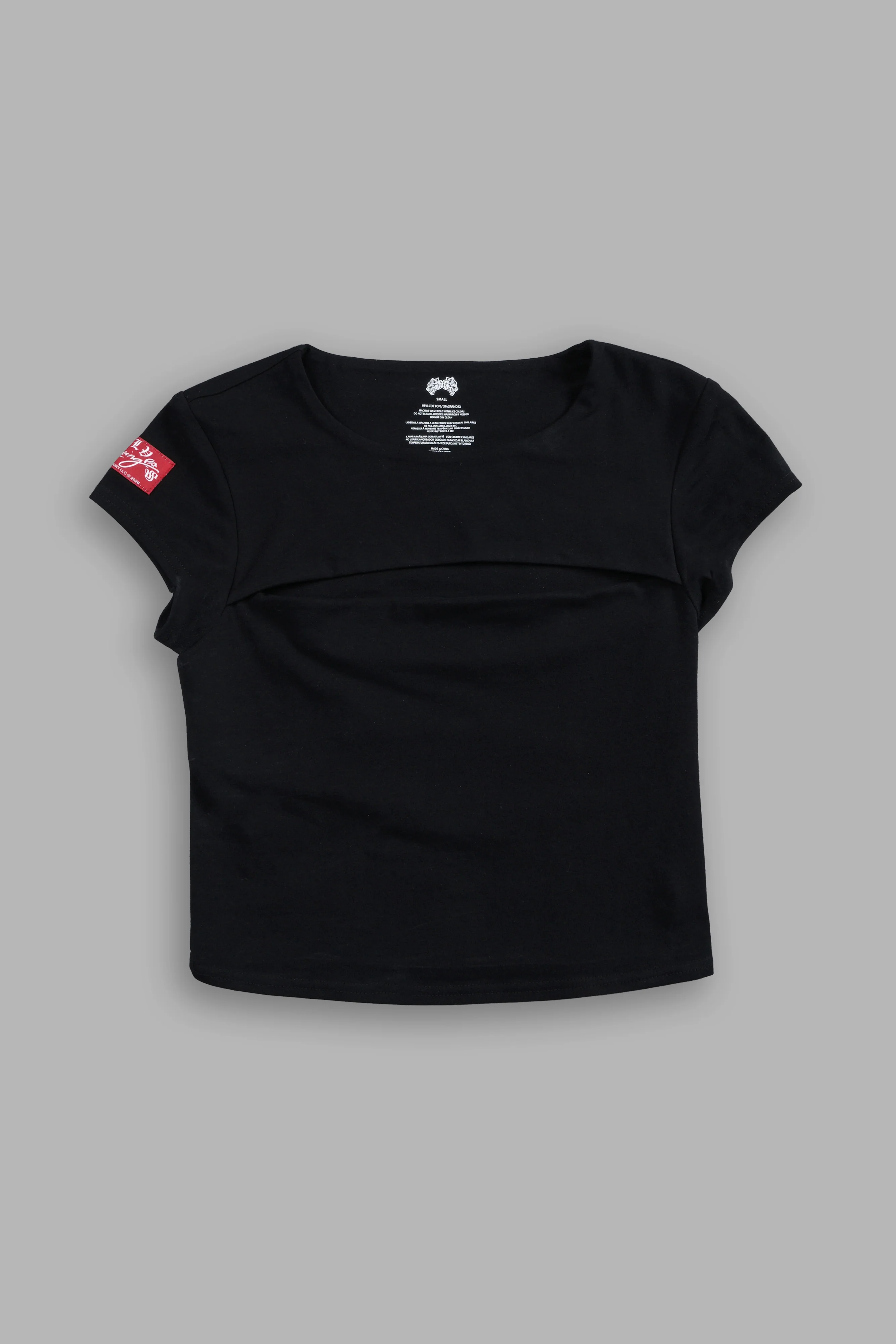 Moto Wolf Capsleeve Slash Tee in Black - Image 7