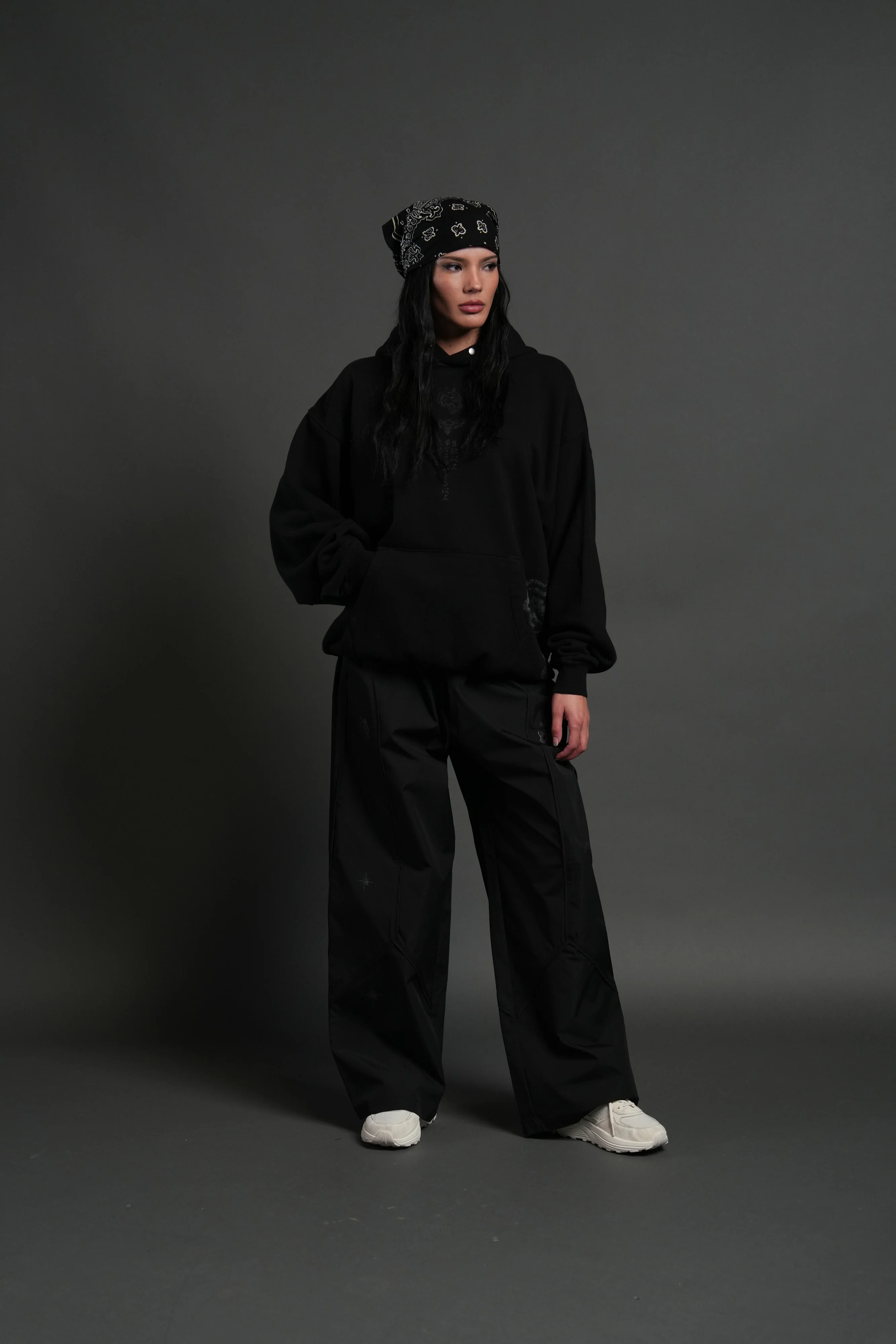 Muzan Kibutsuji "Side-By-Side" Pierce Hoodie in Black - Image 5
