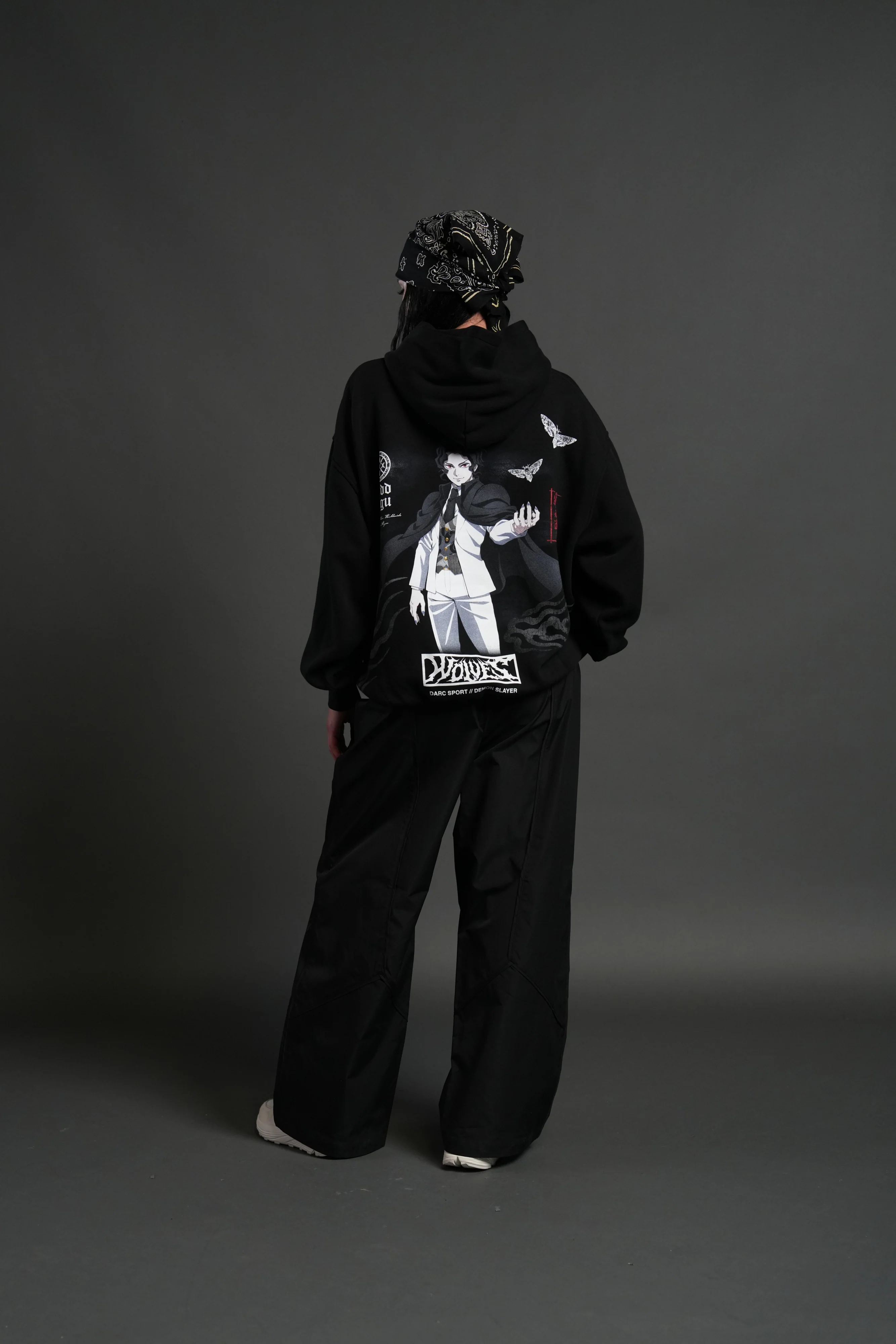 Muzan Kibutsuji "Side-By-Side" Pierce Hoodie in Black - Image 6