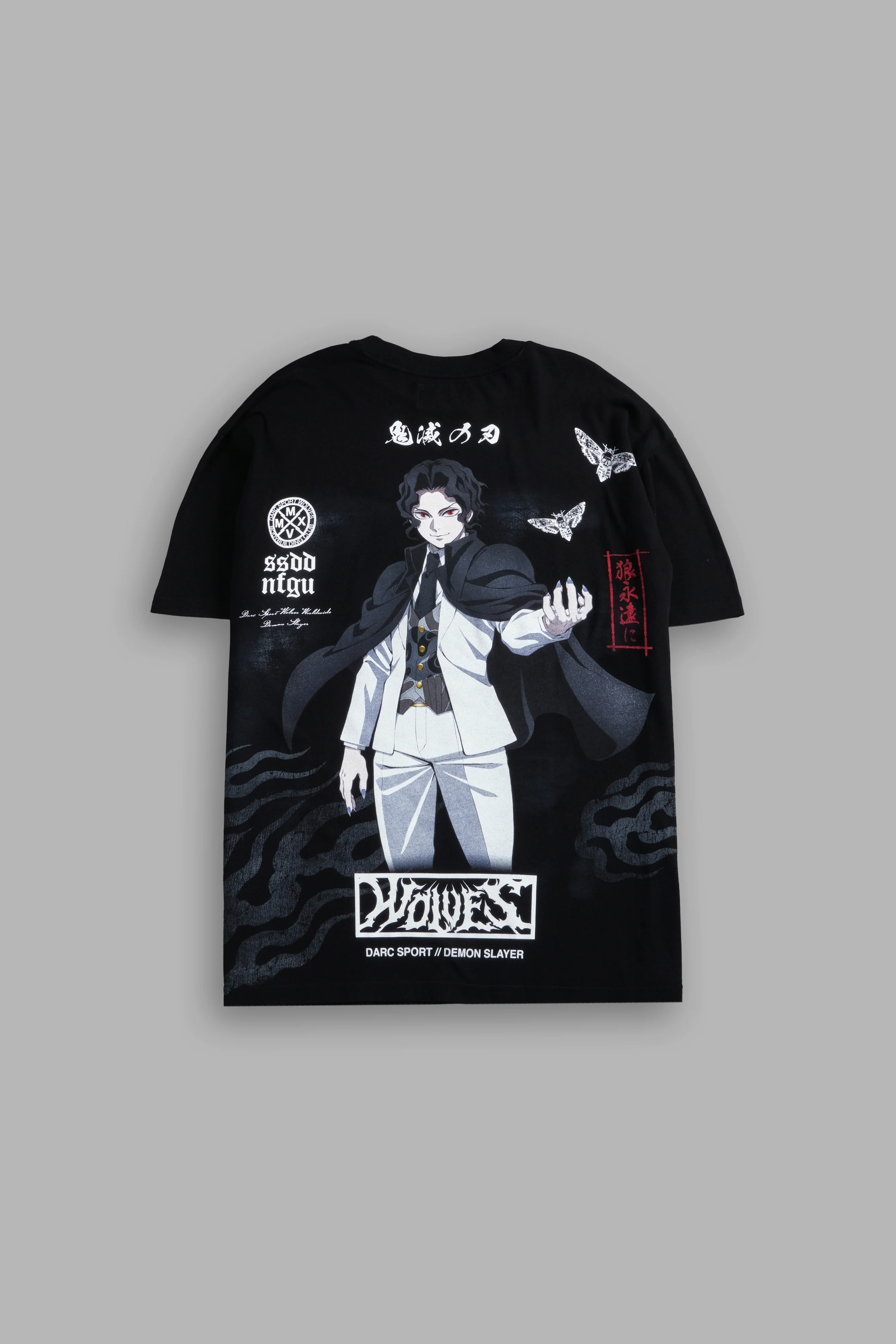 Muzan Kibutsuji "Side By Side" Series Premium Oversized Tee in Black