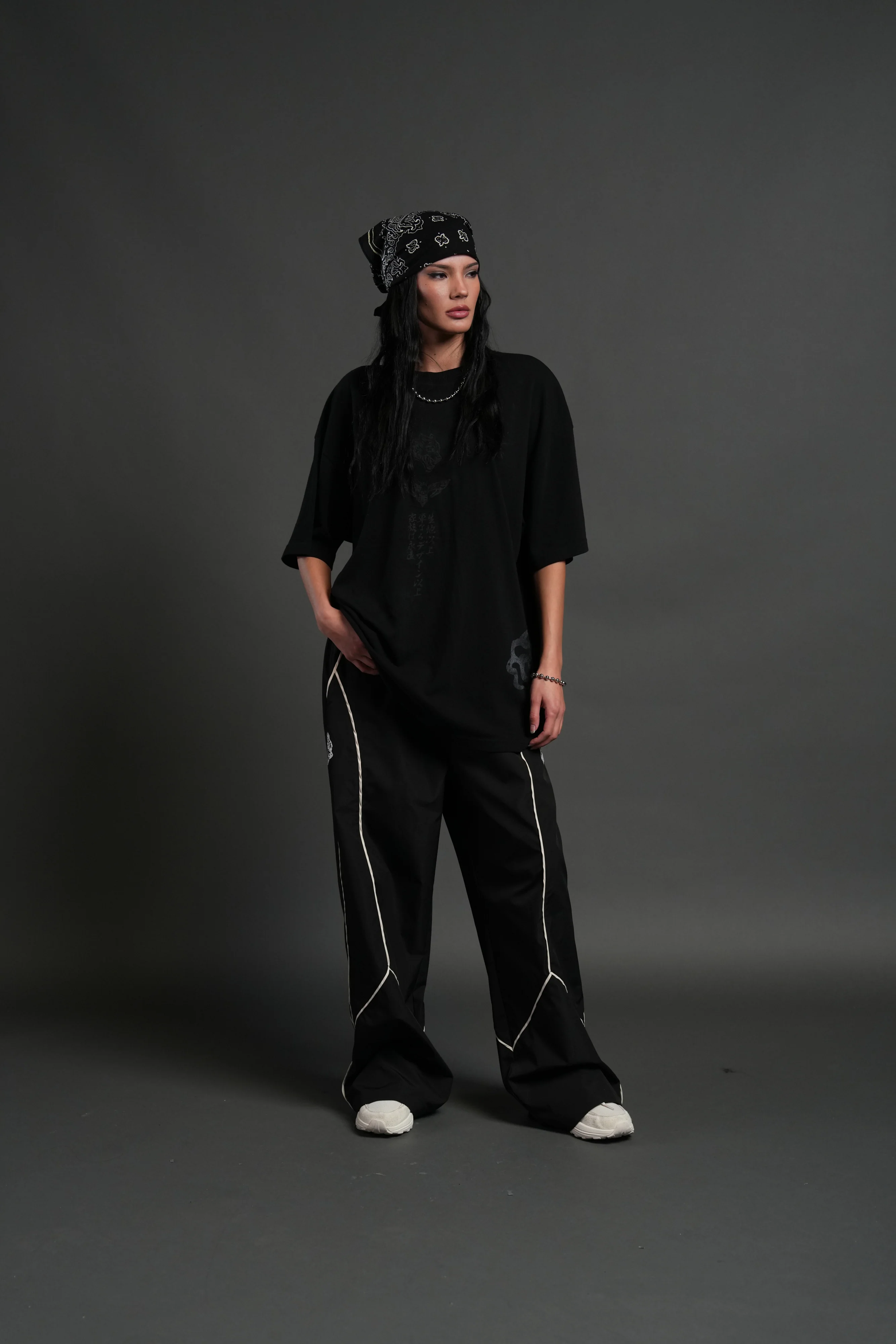 Muzan Kibutsuji "Side By Side" Series Premium Oversized Tee in Black - Image 5