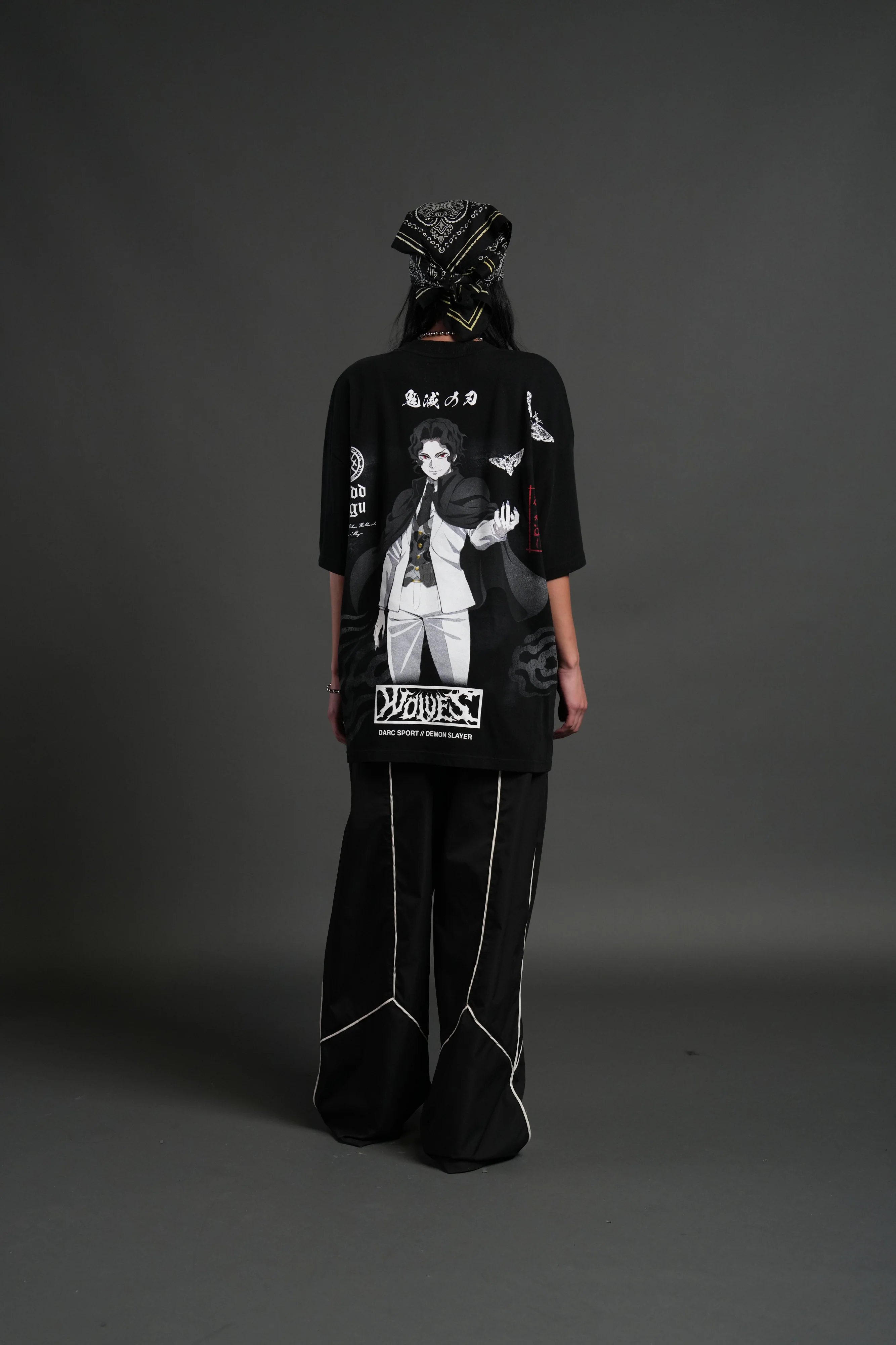 Muzan Kibutsuji "Side By Side" Series Premium Oversized Tee in Black - Image 6