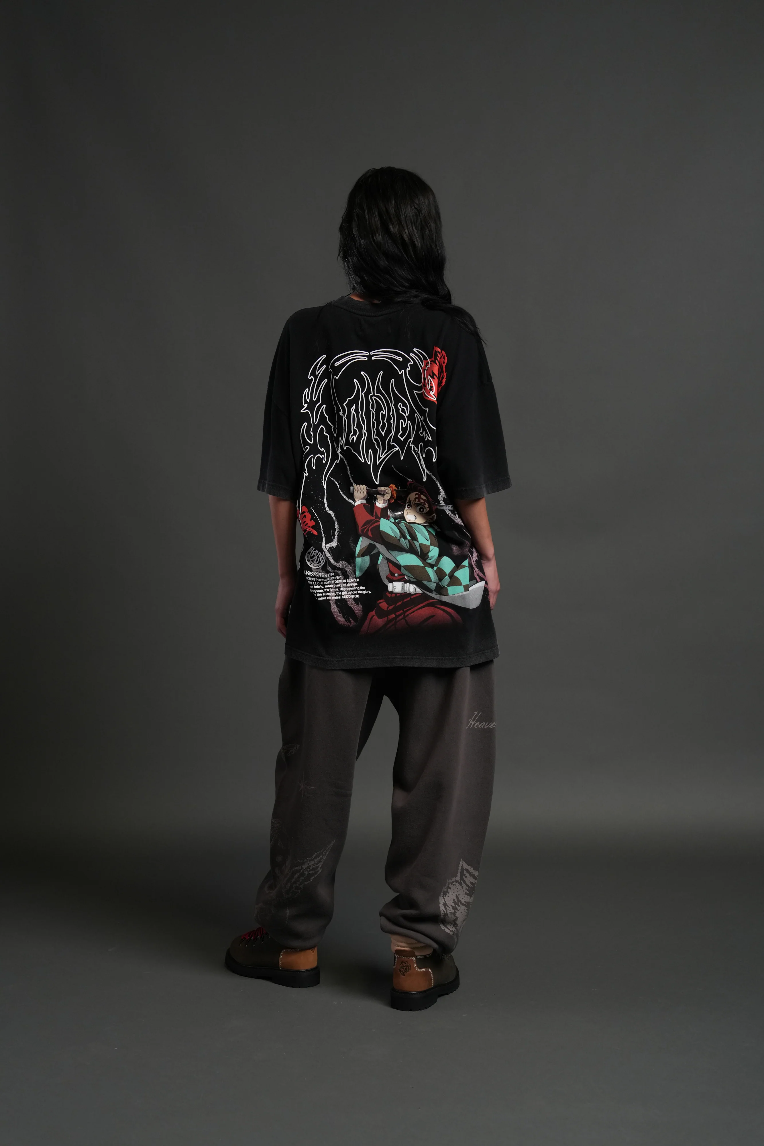 NFGU Tanjiro "Premium" Oversized Tee in Black - Image 10