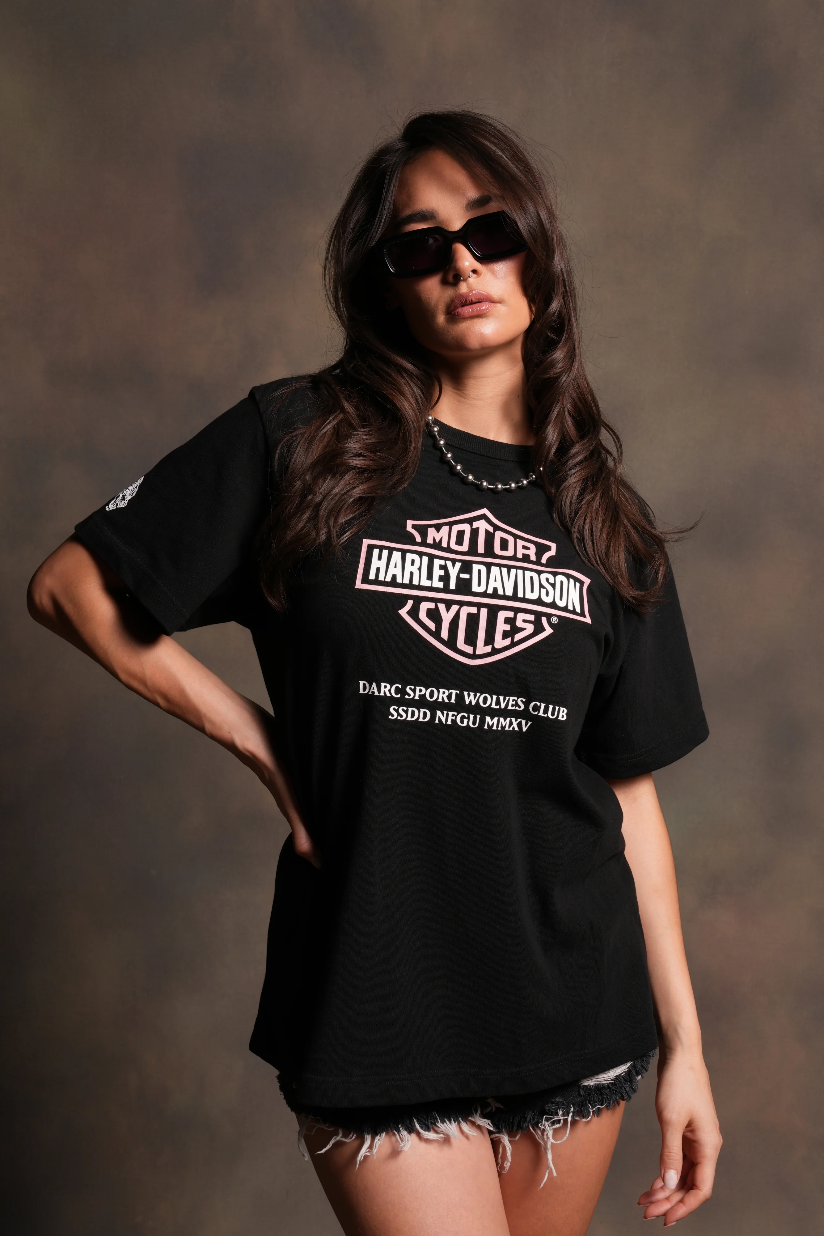 Our Clubs Oversized Lace Up Tee in Black