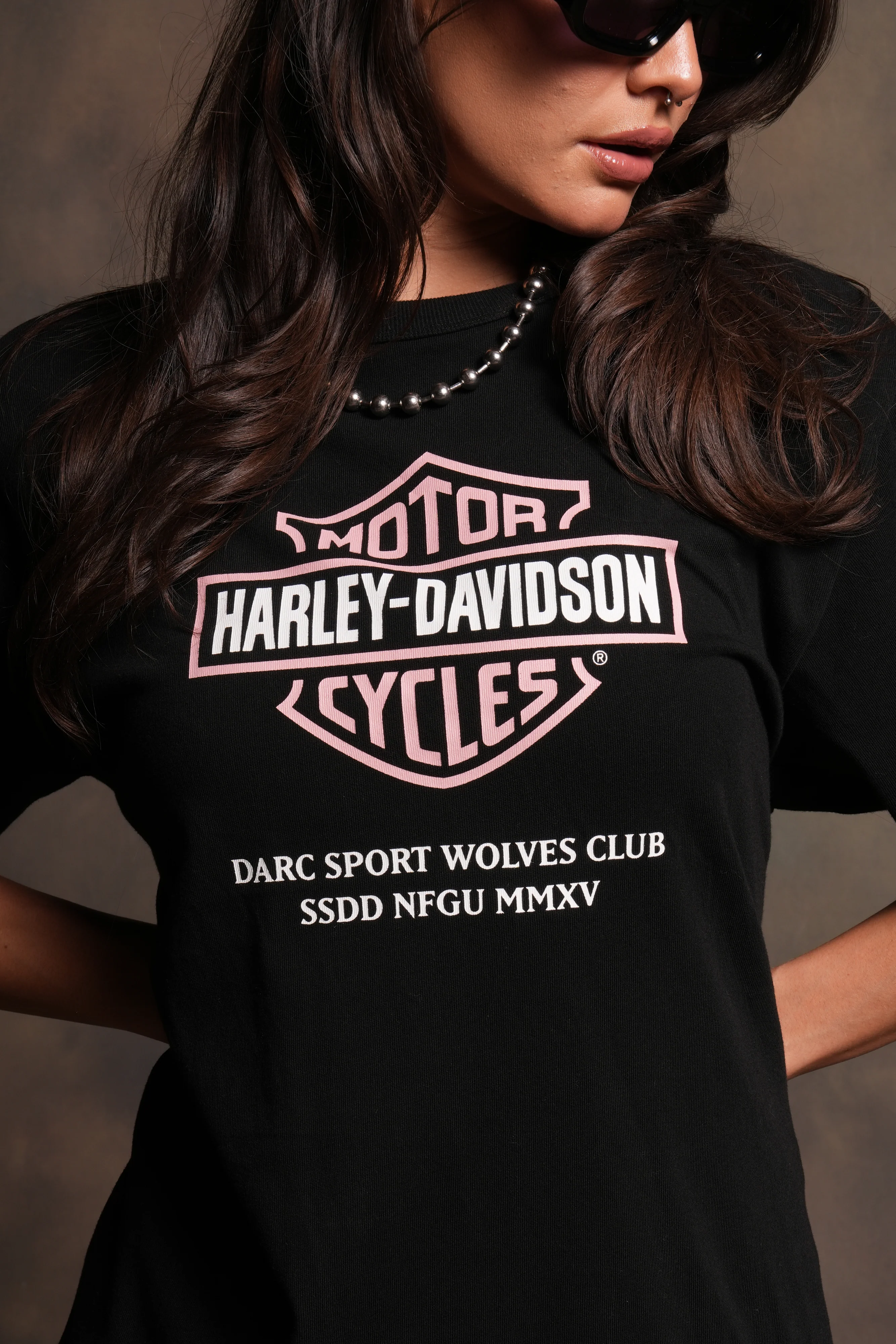 Our Clubs Oversized Lace Up Tee in Black - Image 5