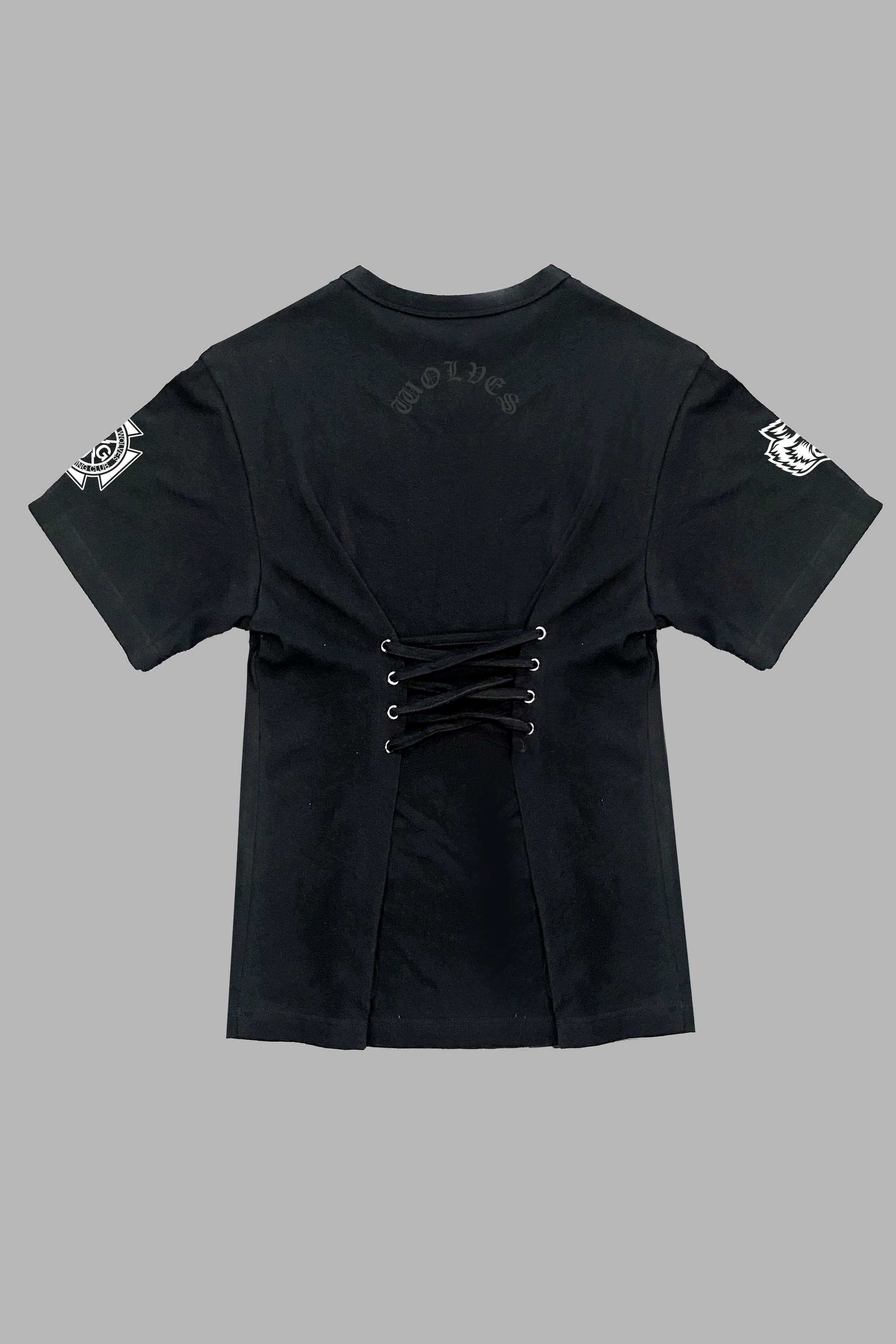 Our Clubs Oversized Lace Up Tee in Black - Image 8