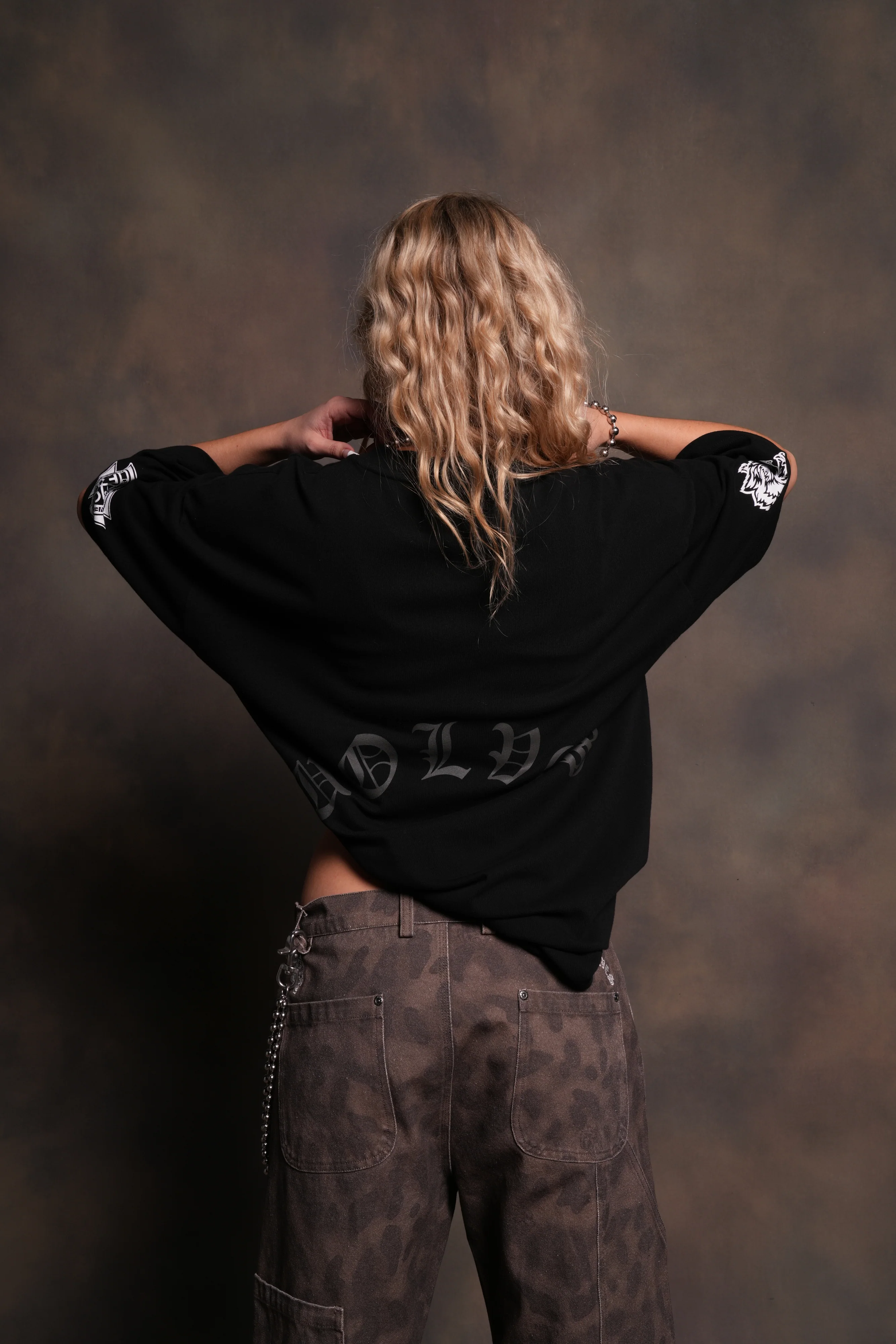 Our Clubs "Premium" Oversized Tee in Black/Black - Image 2