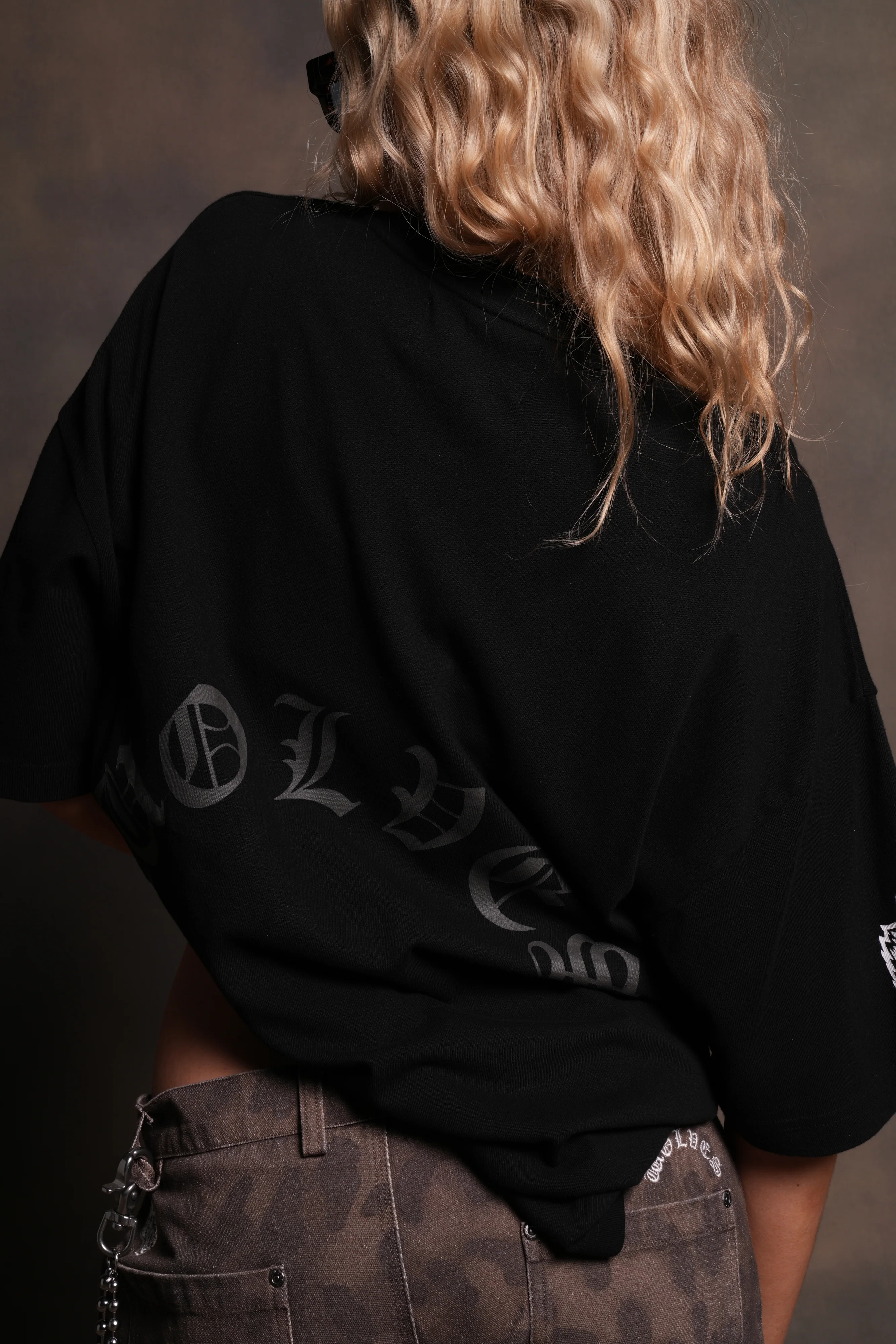 Our Clubs "Premium" Oversized Tee in Black/Black - Image 9