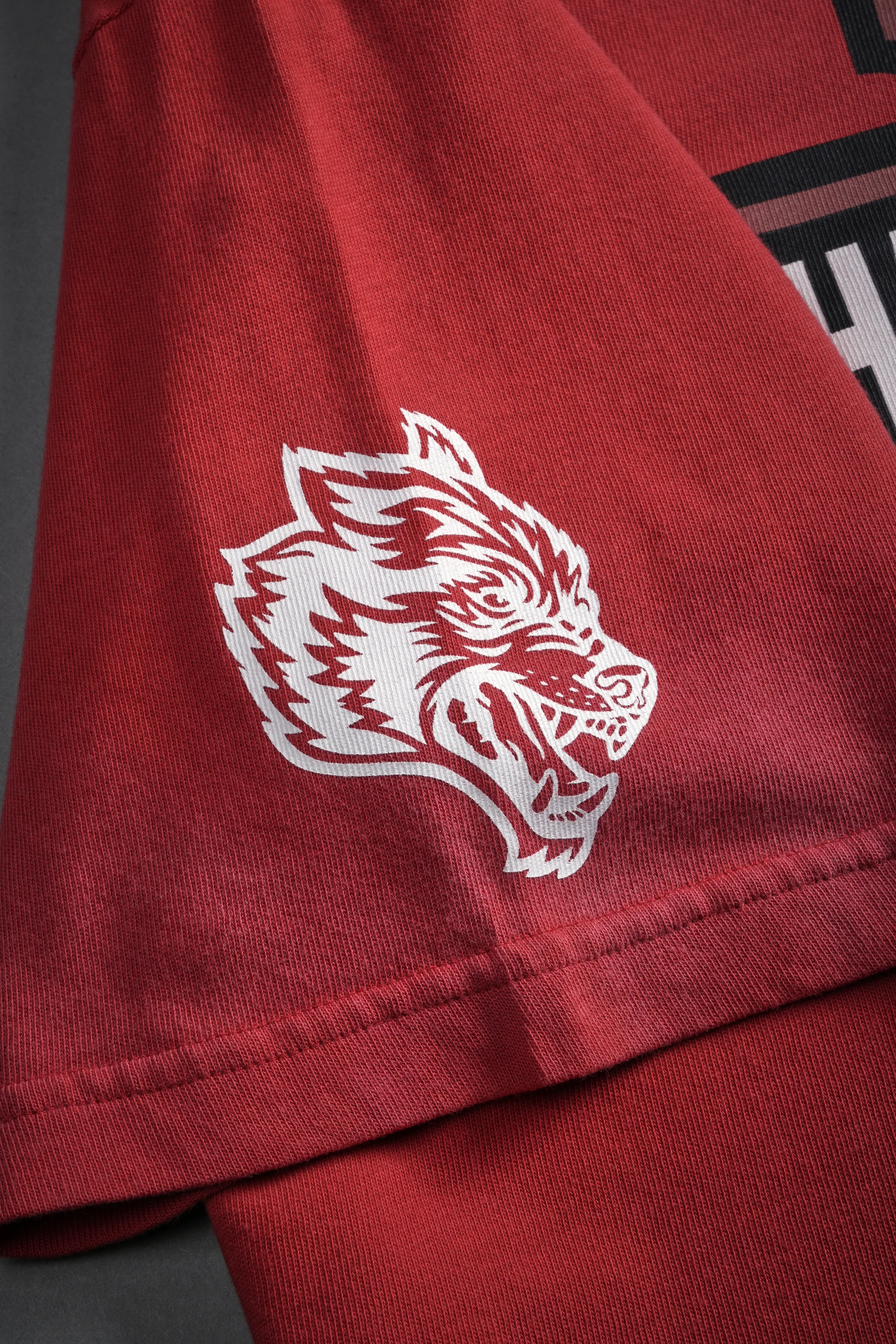 Our Clubs Premium Unisex Raw Hem "Box Cut" Tee in Roman Red Drift Wash - Image 9