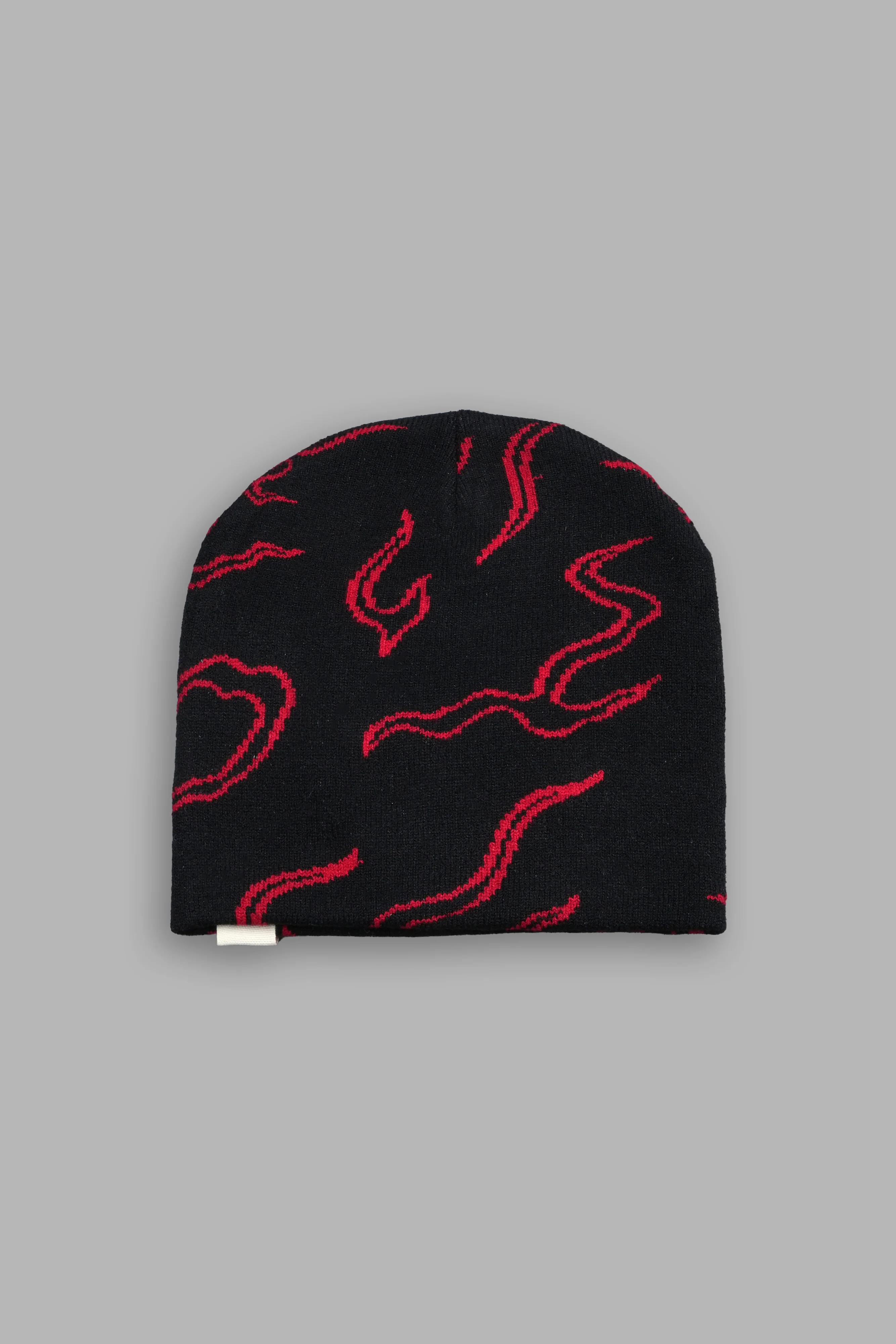 Our Fire Cap Beanie in Black/Red - Image 3