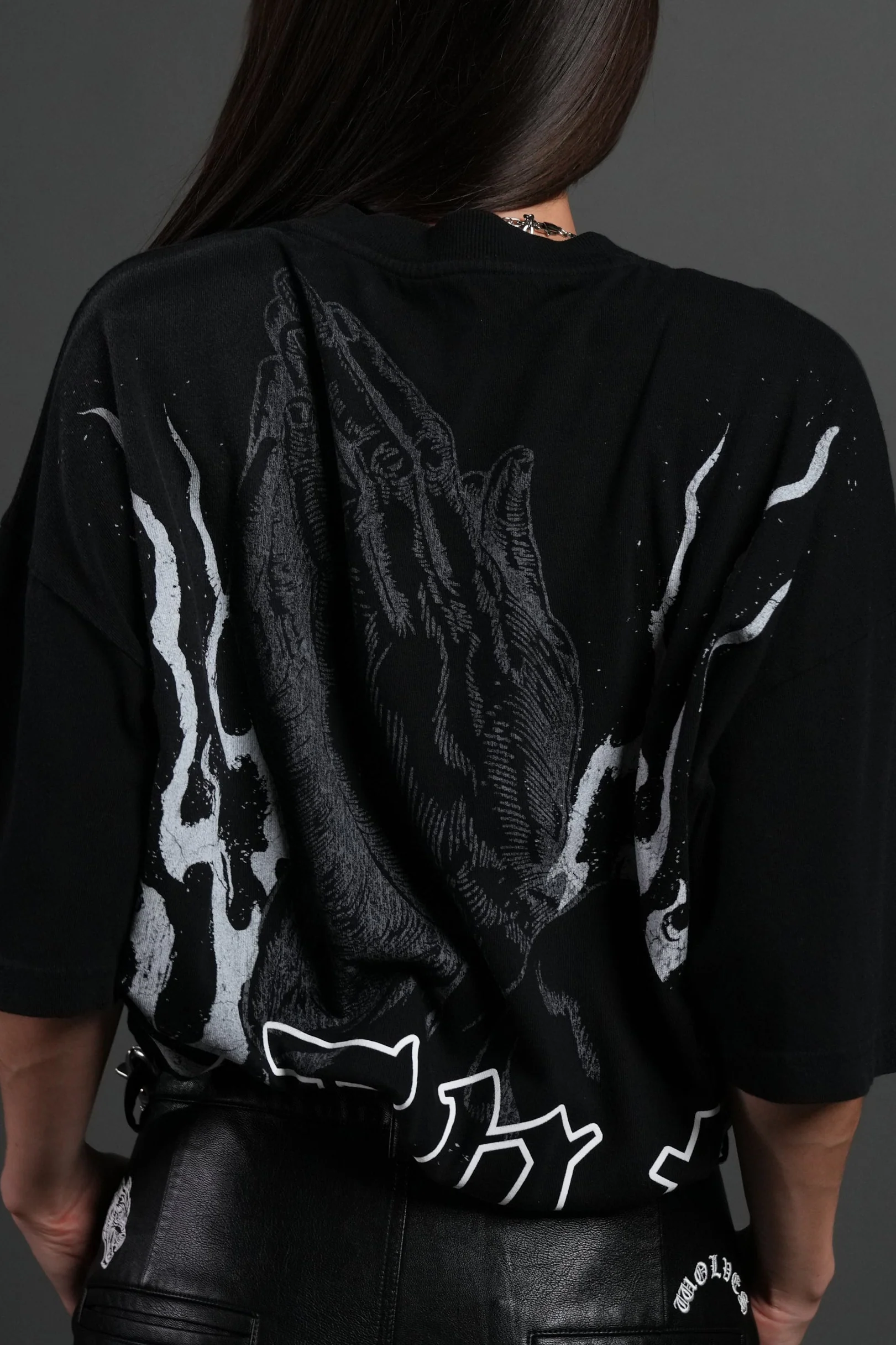 Our Sacrifice Premium Oversized Tee in Black Sun Fade - Image 8