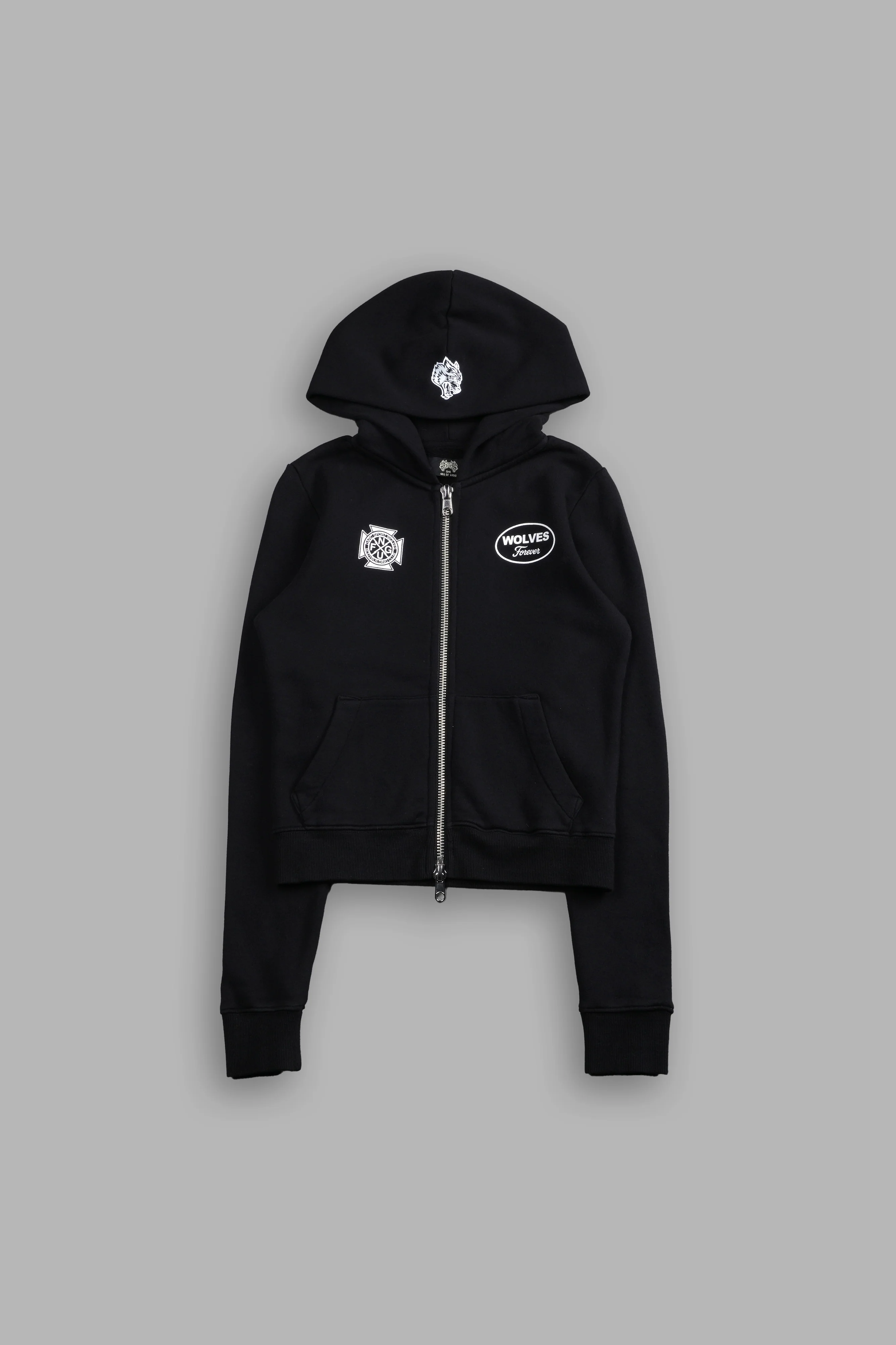 Our Time "Iris" Zip Up She Hoodie in Black - Image 3