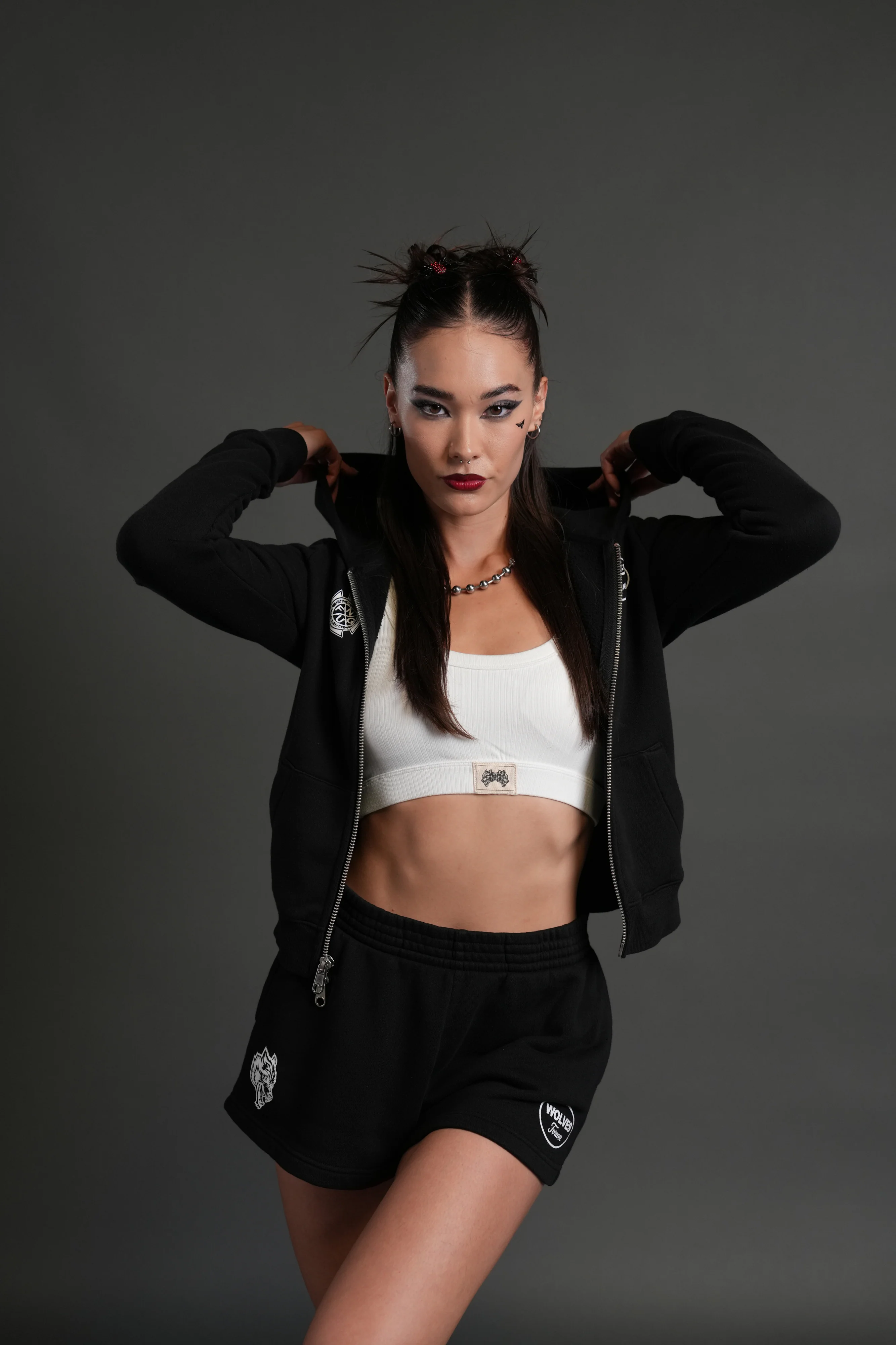 Our Time "Iris" Zip Up She Hoodie in Black - Image 5