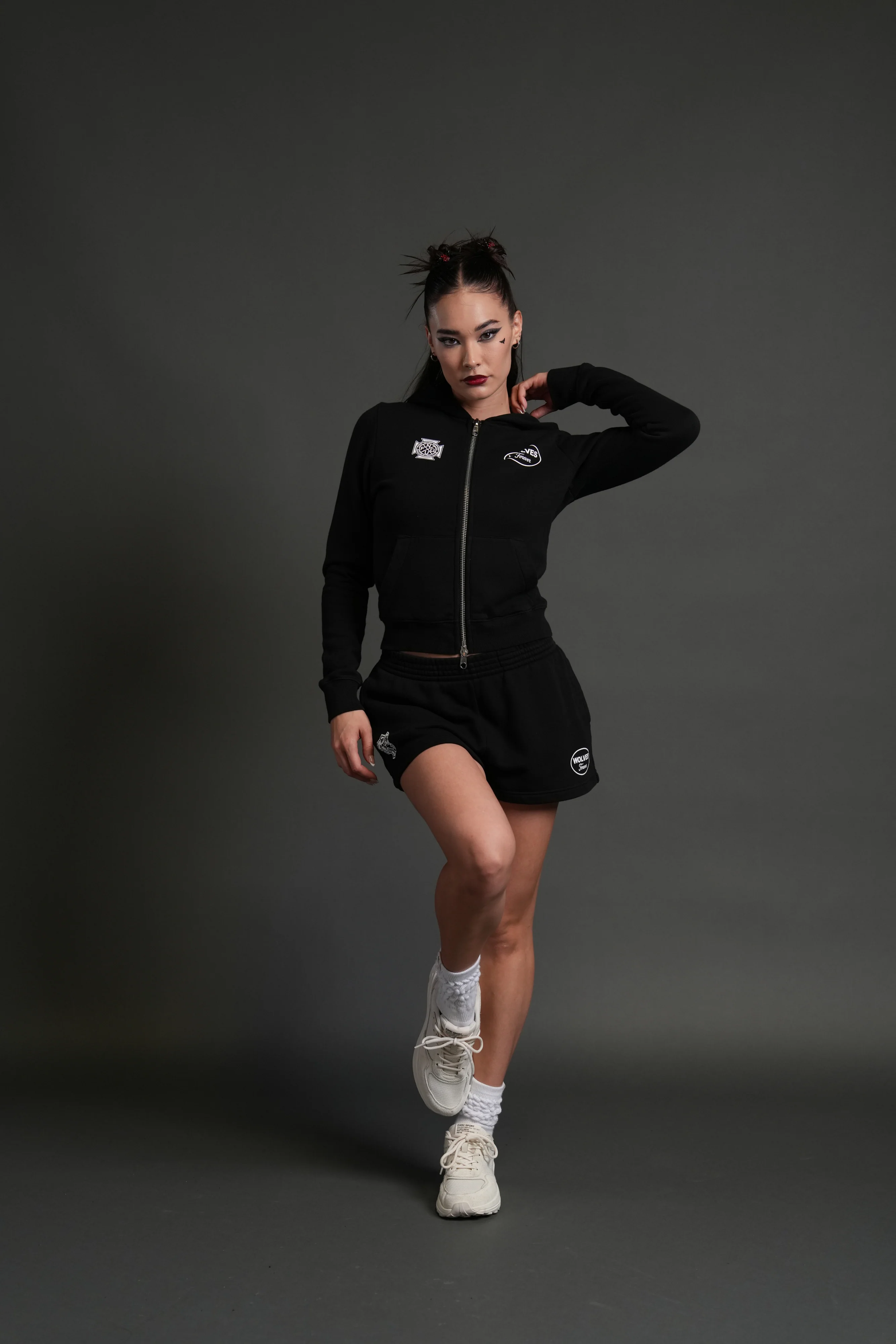 Our Time "Iris" Zip Up She Hoodie in Black - Image 6